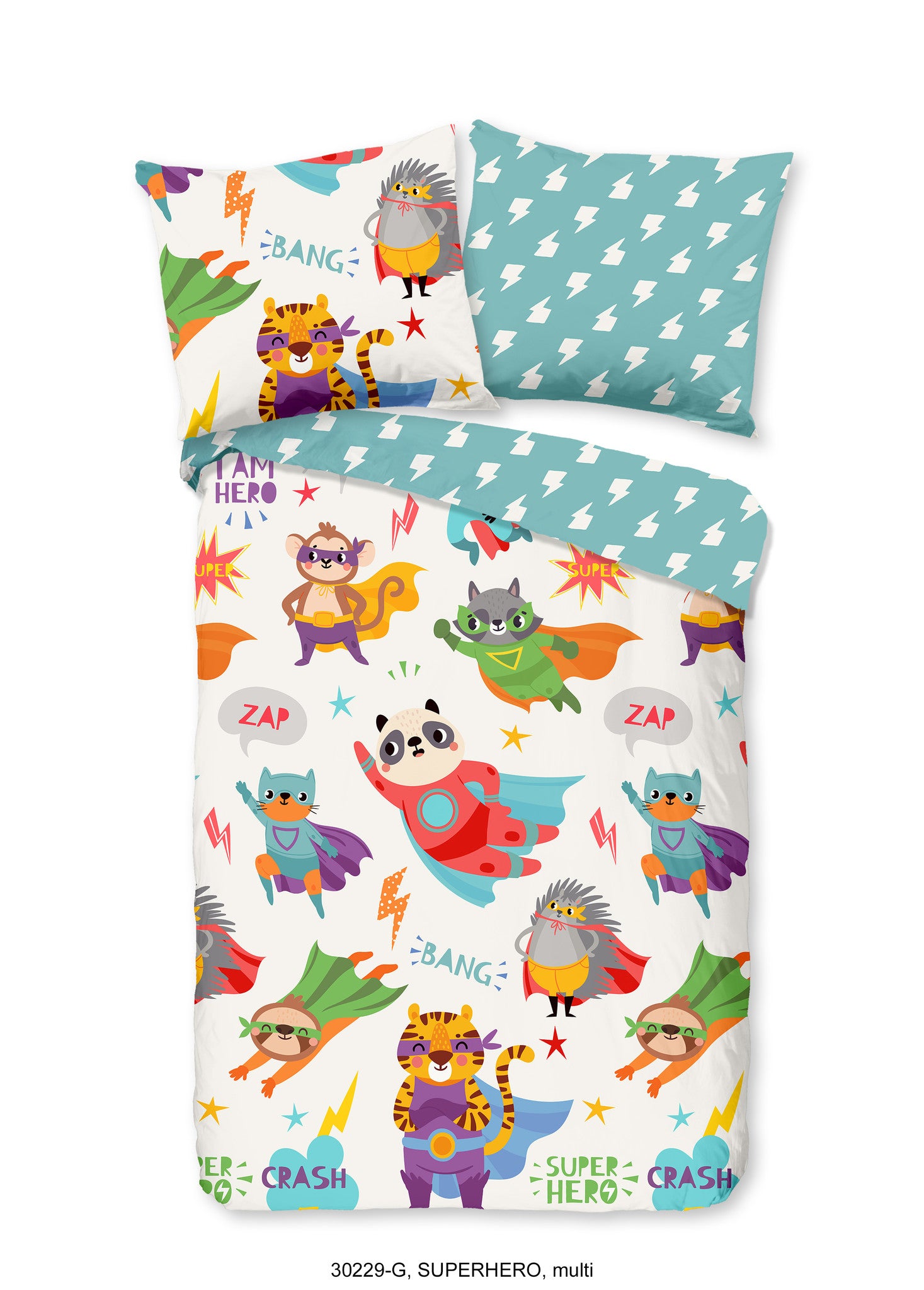 Peuter dekbedovertrek Super hero - katoen - 120x150 + 60x70 cm
