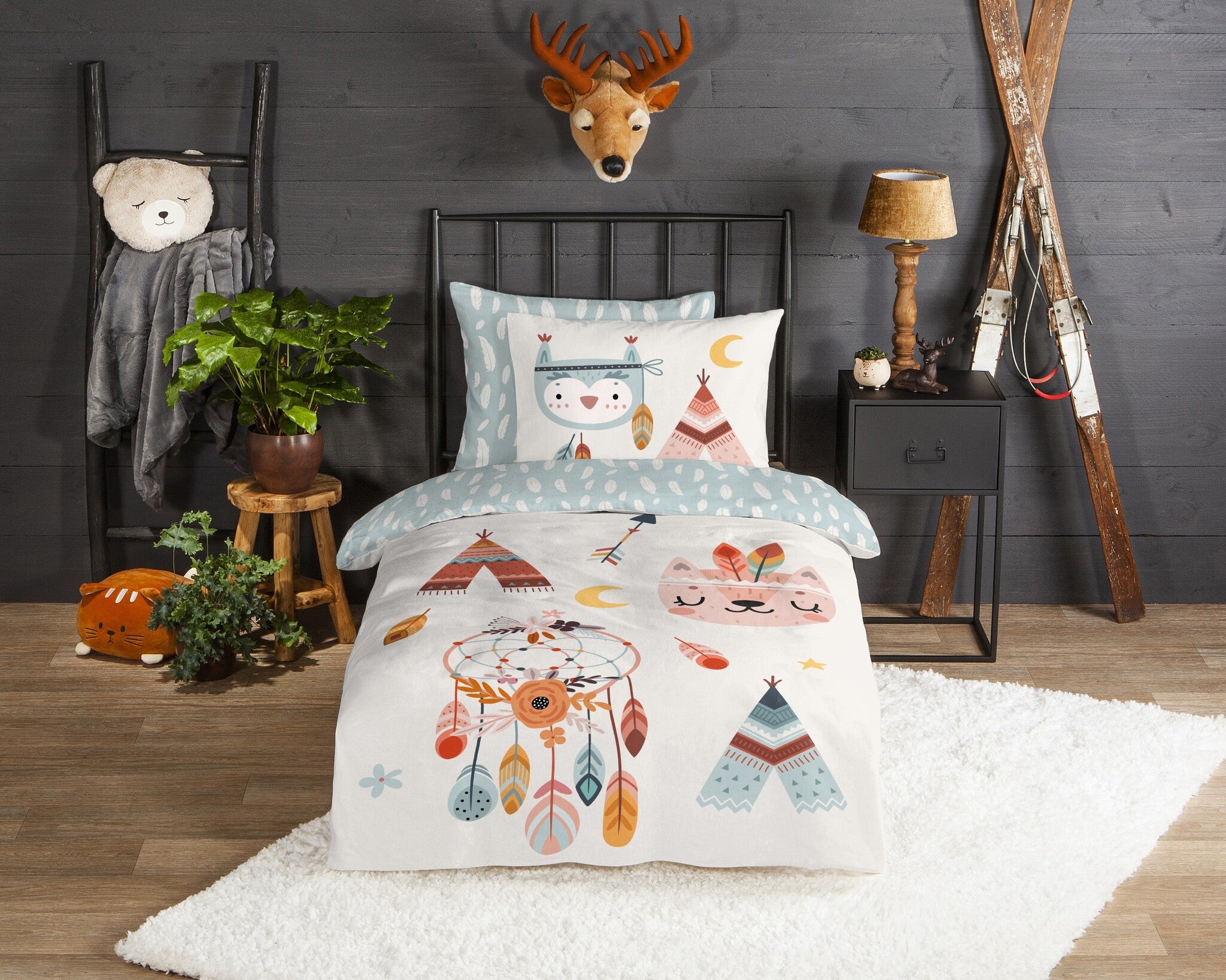 Kinderdekbedovertrek Dreamy - Flanel - 1-persoons (140x220 + 60x70 cm)