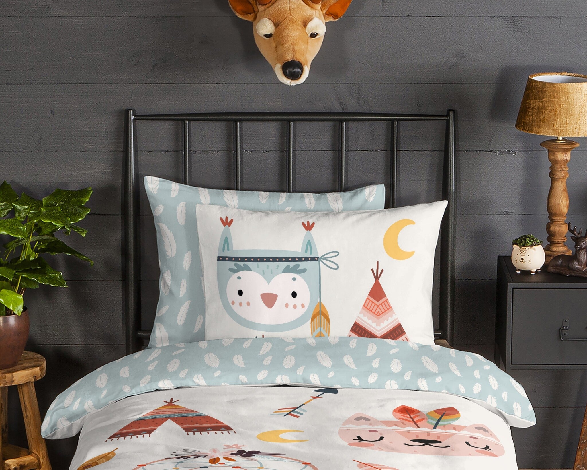 Kinderdekbedovertrek Dreamy - Flanel - 1-persoons (140x220 + 60x70 cm)