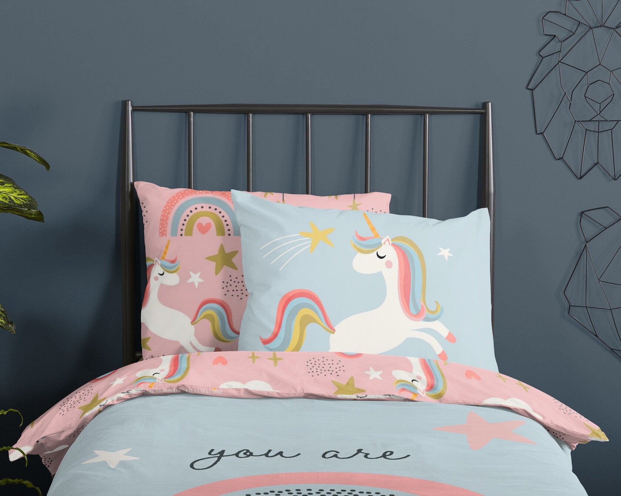 Good Morning dekbedovertrek Unicorn Suus - Katoen - 1-persoons (140x220 + 60x70 cm)