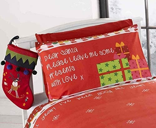 Kerst dekbedovertrek Dear Santa - polykatoen - 1-persoons (135x200 + 50x75 cm)