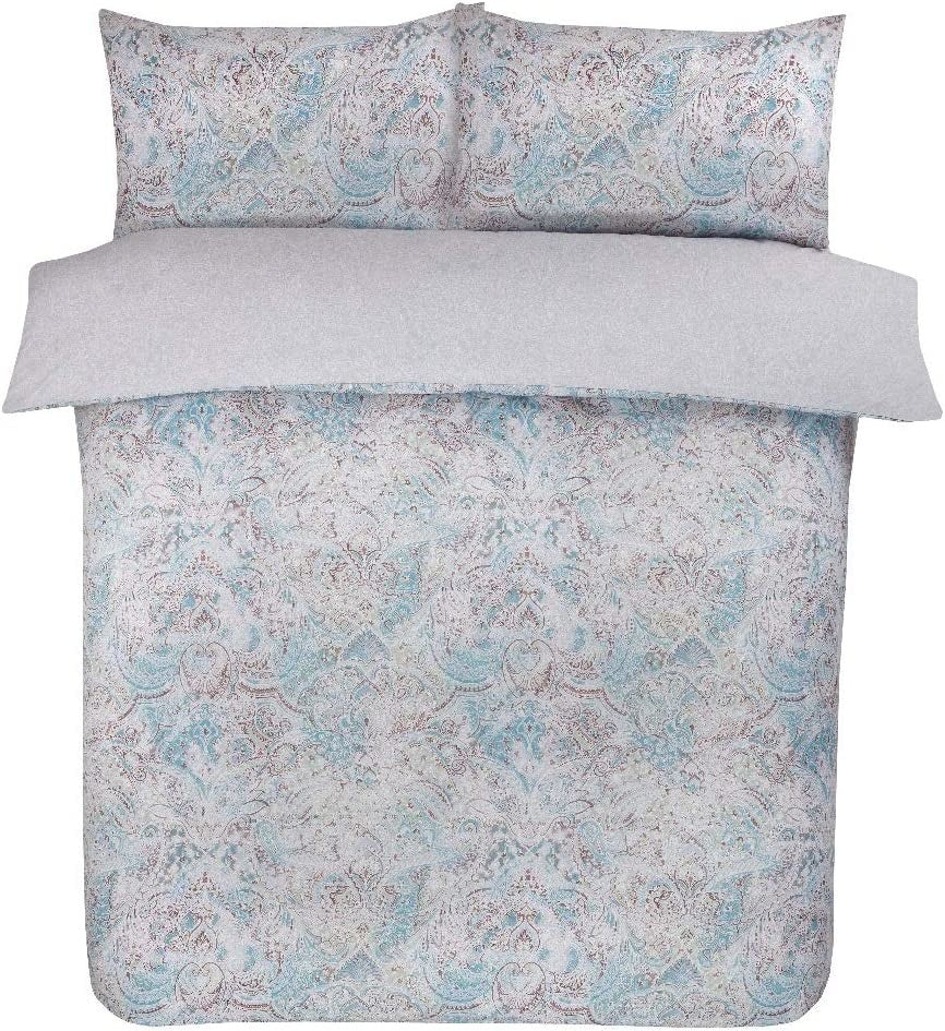Microvezel dekbedovertrek Paisley teal - 1-persoons (135x200 + 50x75cm)