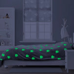 Teddy Fleece kinderdekbedovertrek - Glow in the dark - Spookjes - Grijs - 1-persoons (140x220 + 60x70 cm)
