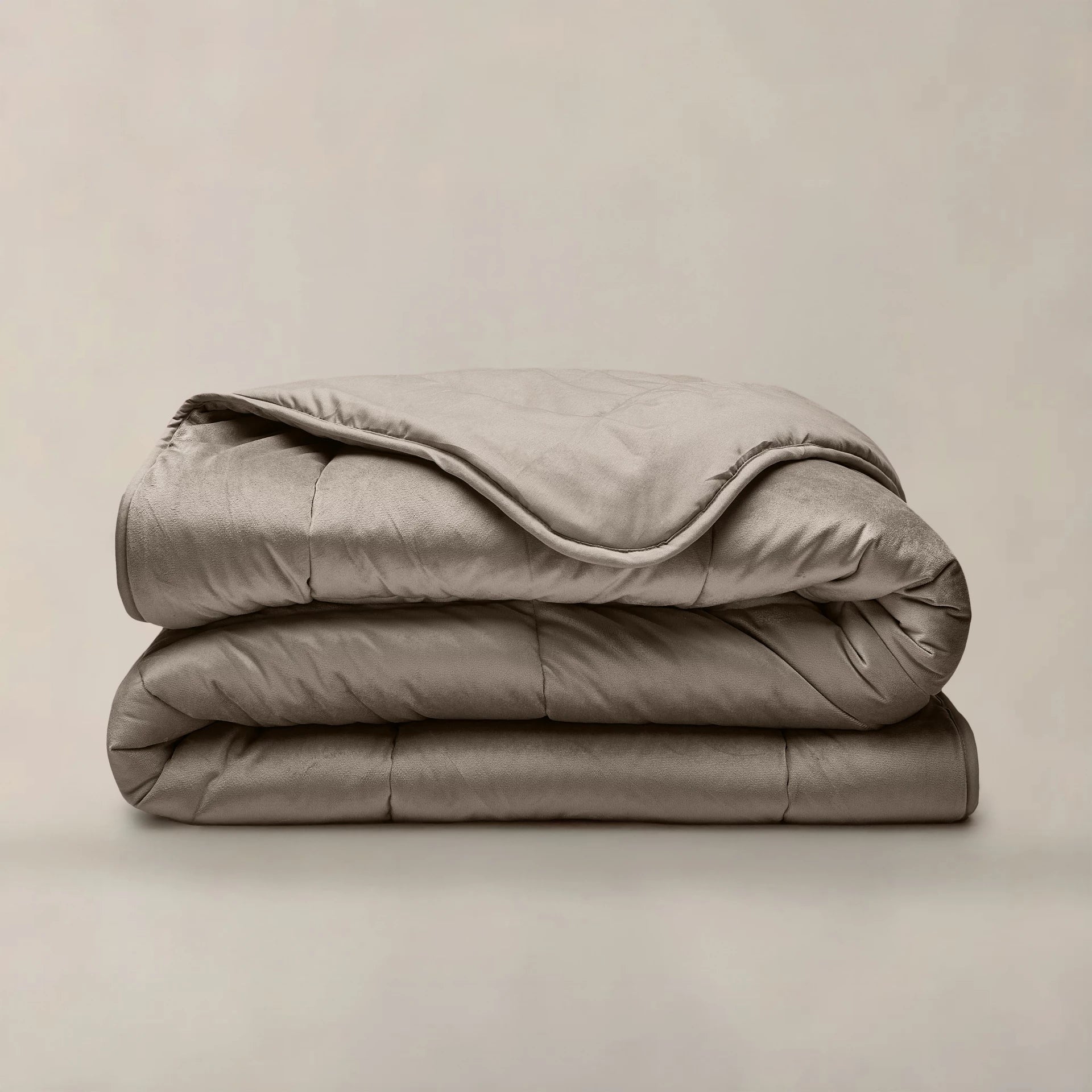 All in one lazy dekbed velvet - Dekbed en overtrek in 1 - Taupe/Grijs