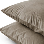Kussensloop (Per 2 st) - Taupe/Grijs - Velvet - 60x70 cm
