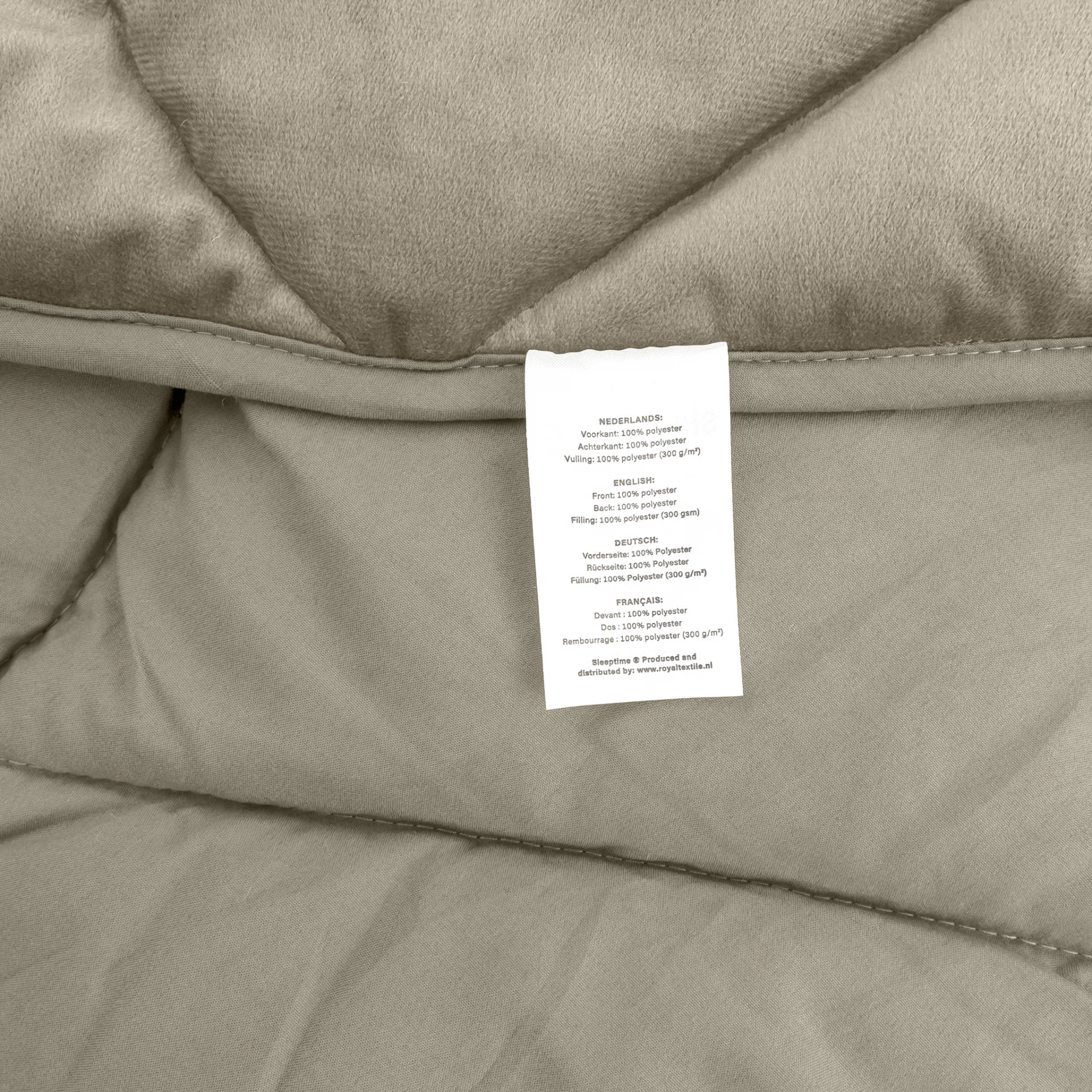 Sleeptime Lazy Velvet dekbed zonder overtrek inclusief kussensloop - Taupe/Grijs