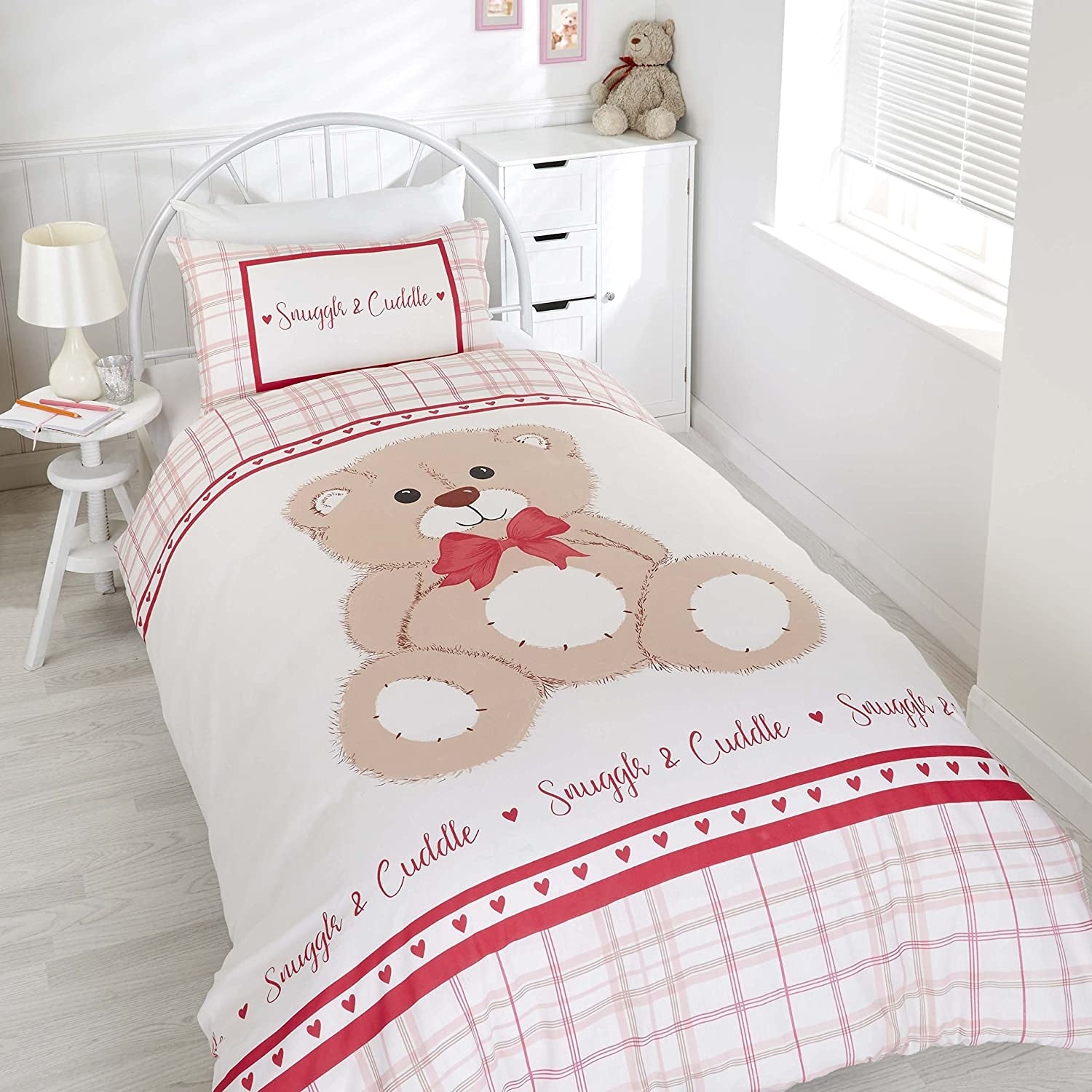 Dekbedovertrek Snuggle & Cuddle  - rood - Polykatoen - eenpersoons (135x200+50x75 cm)