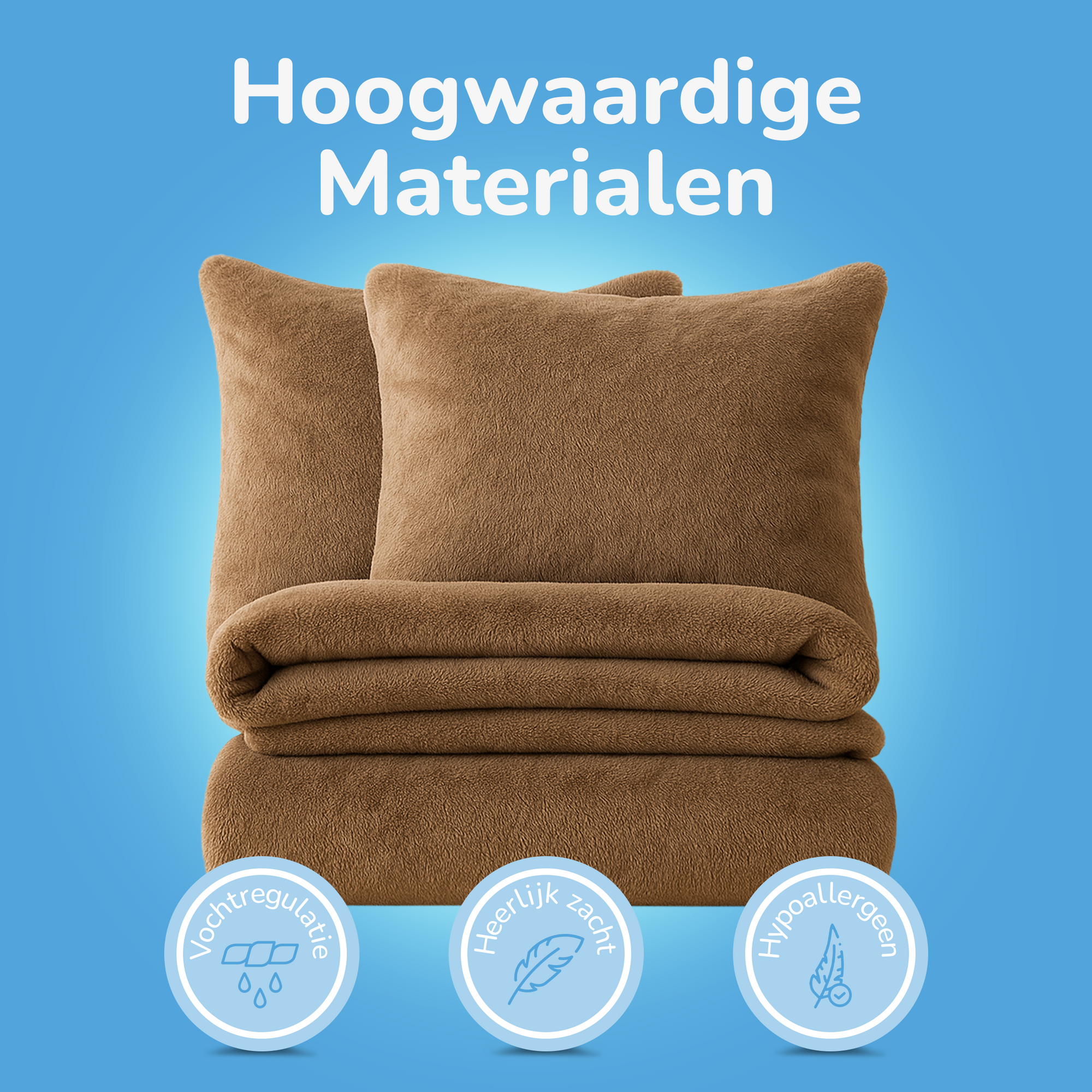 Teddy fleece dekbedovertrek - Mink - 2 kanten teddy