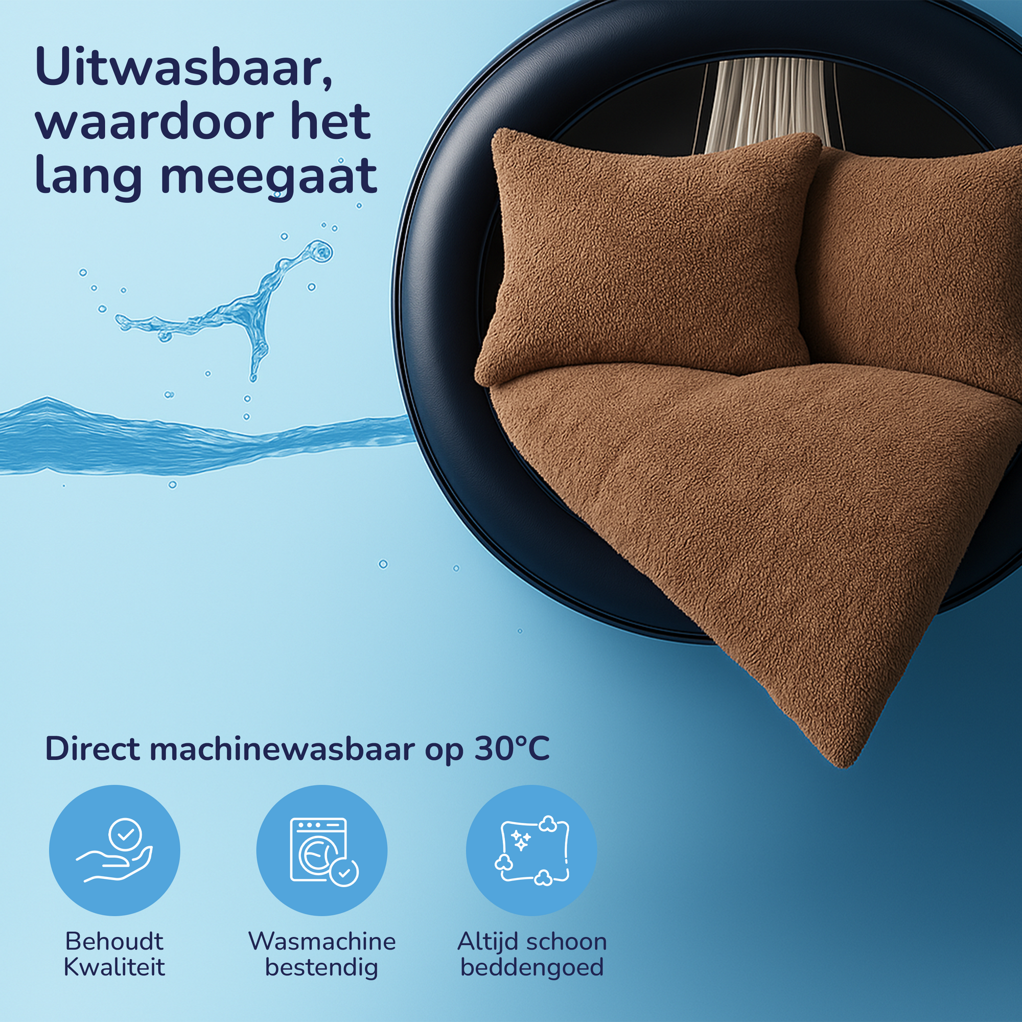 Teddy fleece dekbedovertrek - Mink - 2 kanten teddy