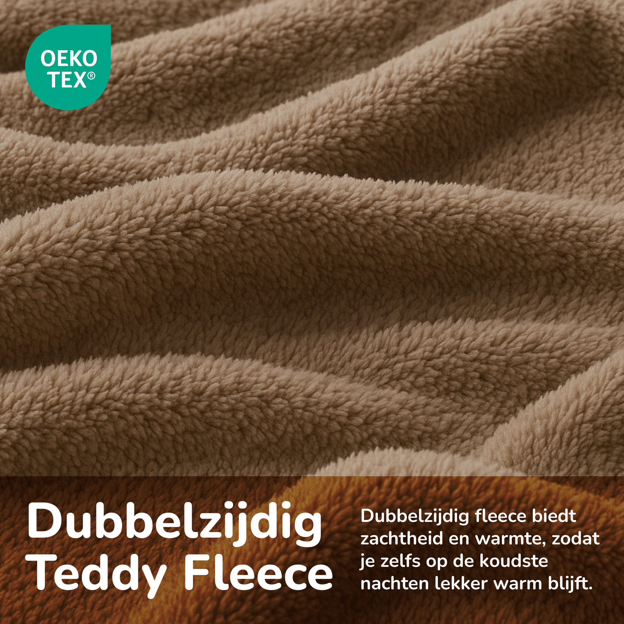 Teddy fleece dekbedovertrek - Mink - 2 kanten teddy