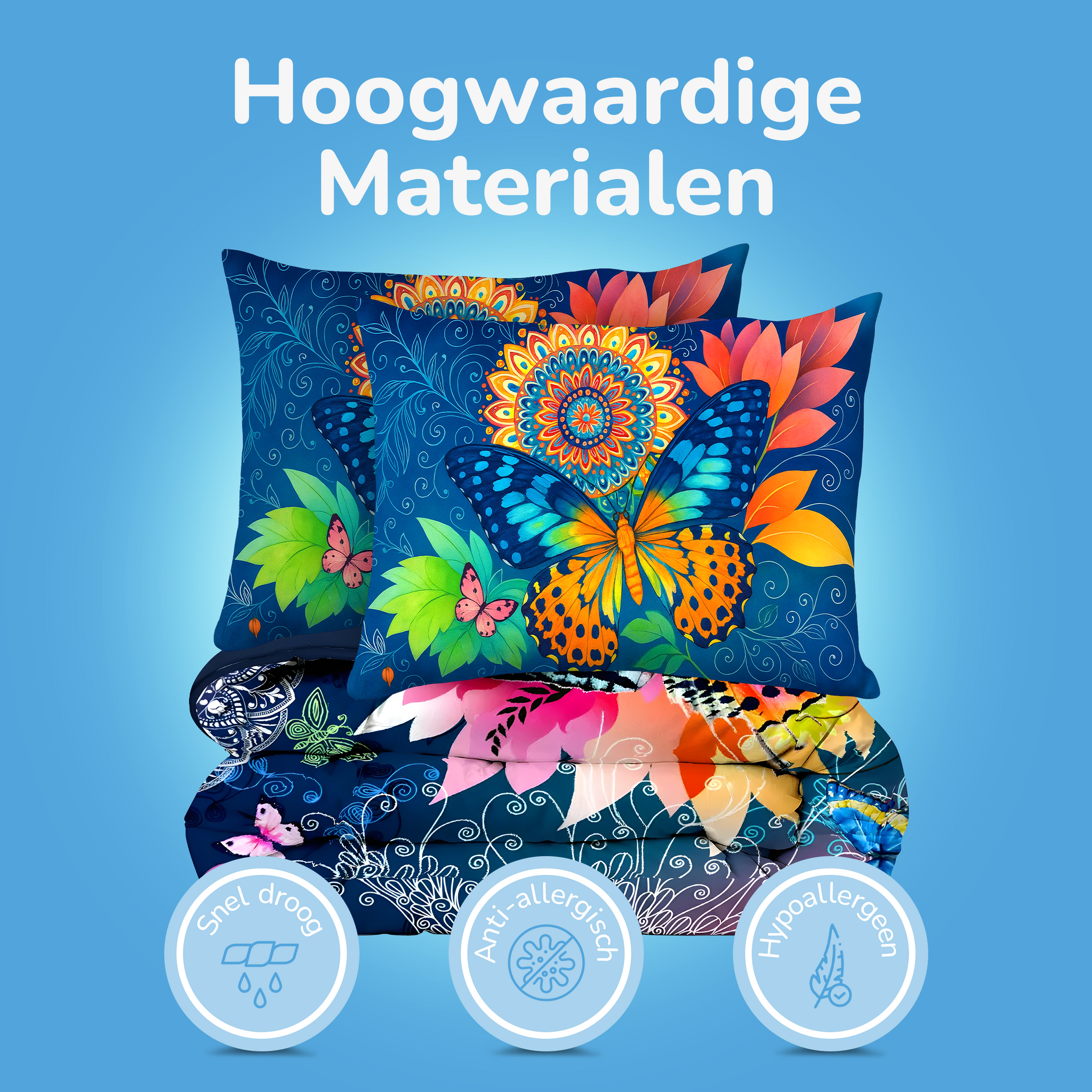 Decoware dekbed zonder overtrek inclusief kussensloop - Butterfly Kingdom - microvezel