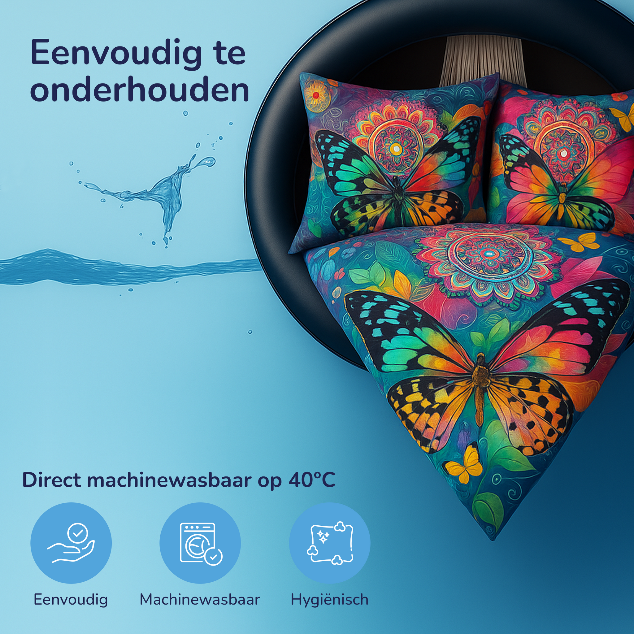 Decoware dekbed zonder overtrek inclusief kussensloop - Butterfly Kingdom - microvezel