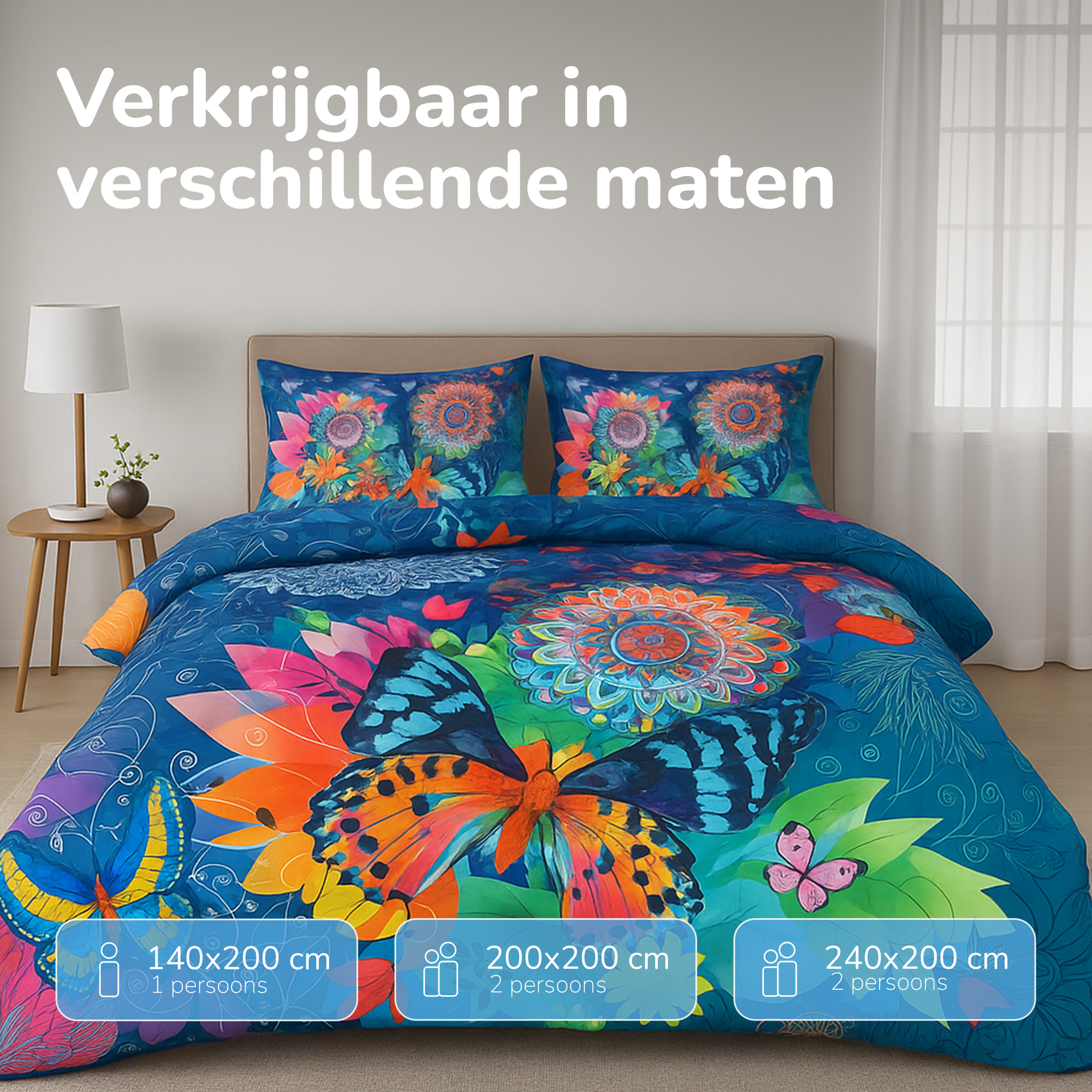 Decoware dekbed zonder overtrek inclusief kussensloop - Butterfly Kingdom - microvezel