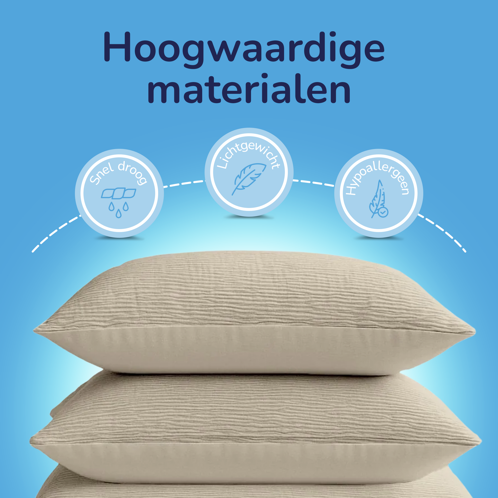Decoware Easy dekbed zonder overtrek inclusief kussensloop - Mousseline - zand