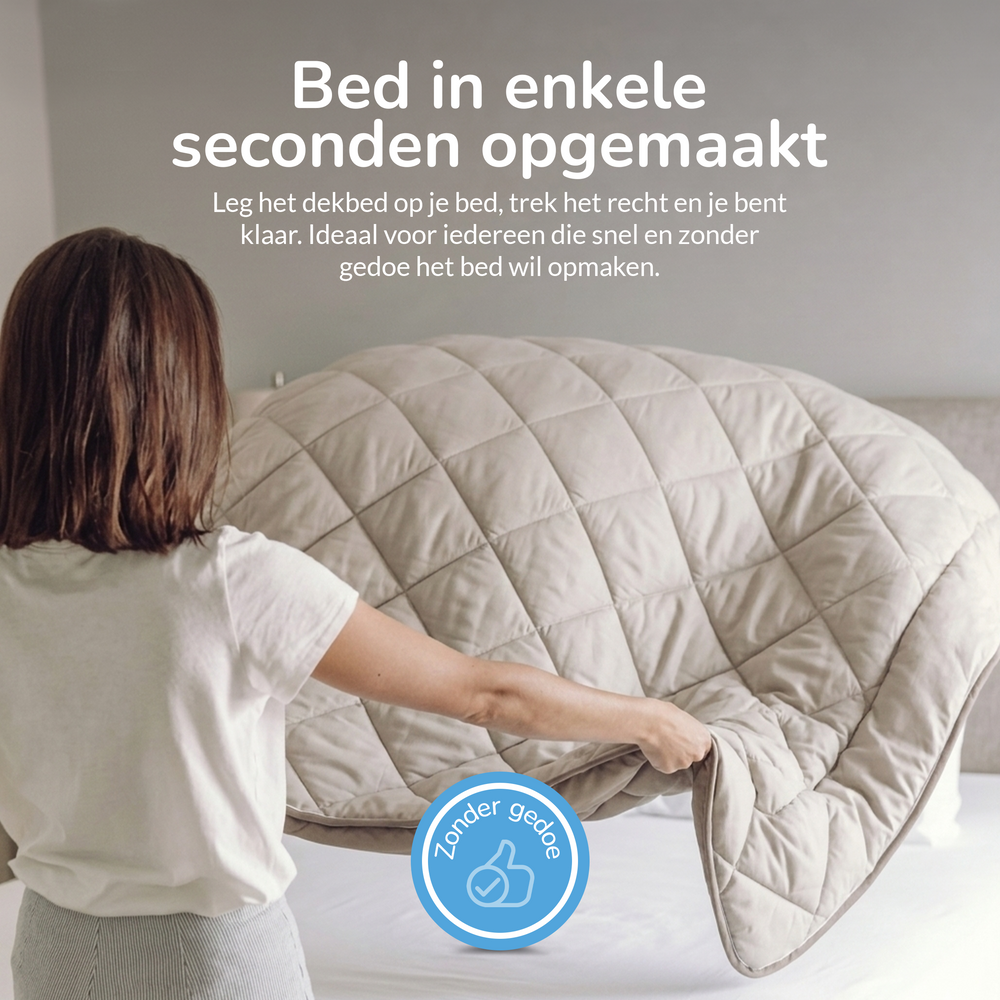 Decoware dekbed zonder overtrek incl. kussensloop - crème/taupe