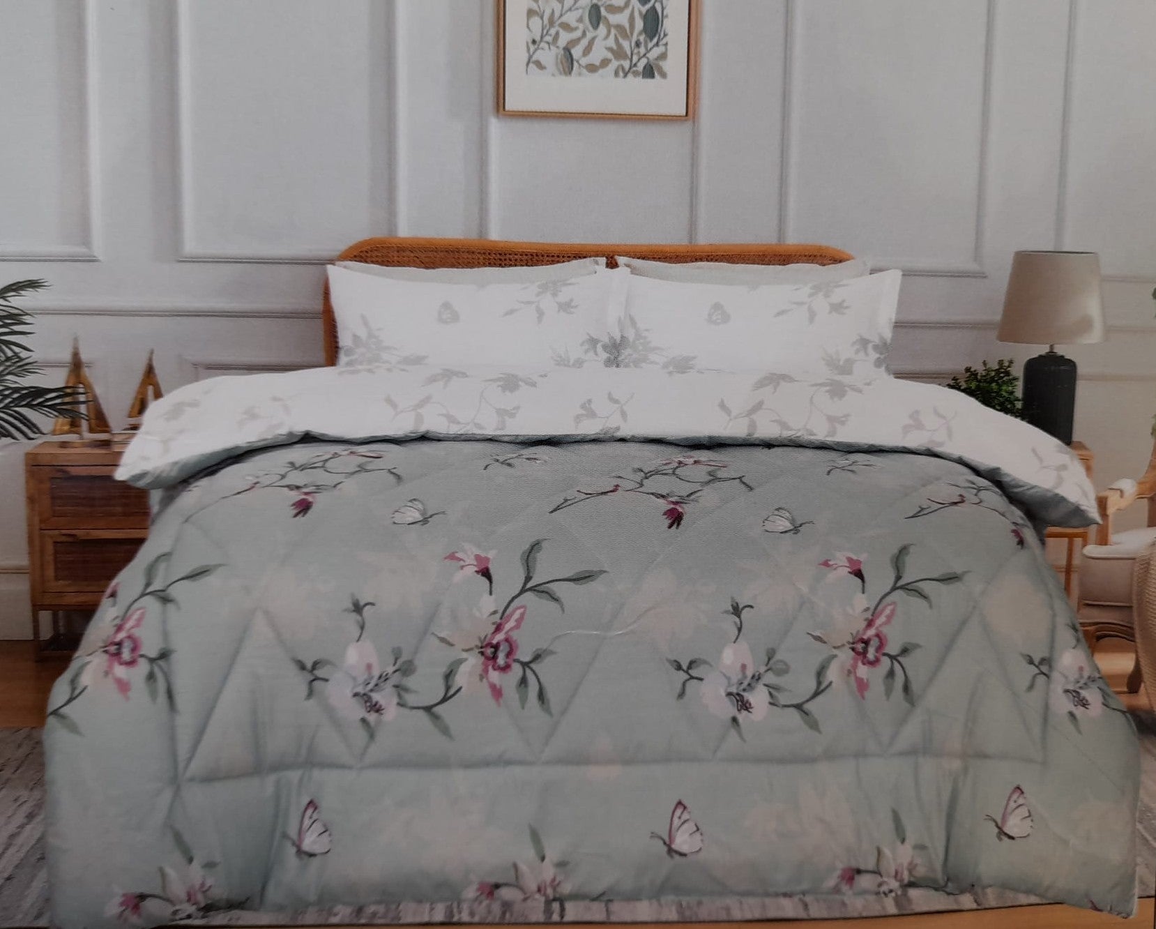 Decoware dekbed zonder overtrek inclusief kussensloop Hummingbird groen - microvezel - 300gsm