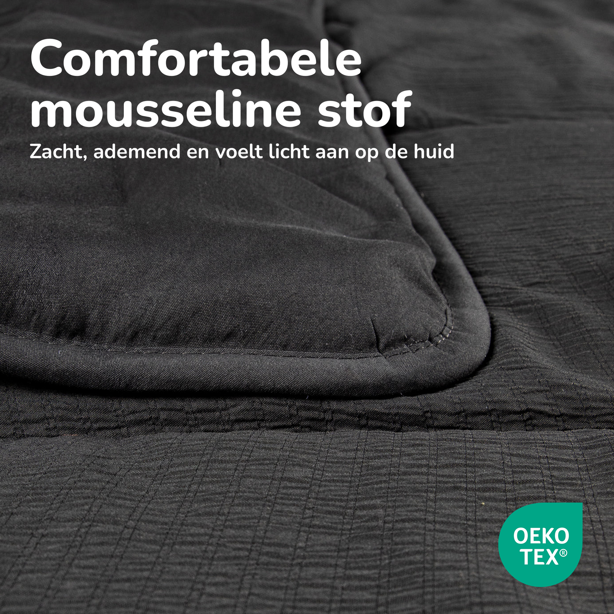 Decoware Easy dekbed zonder overtrek inclusief kussensloop - Mousseline - Antraciet