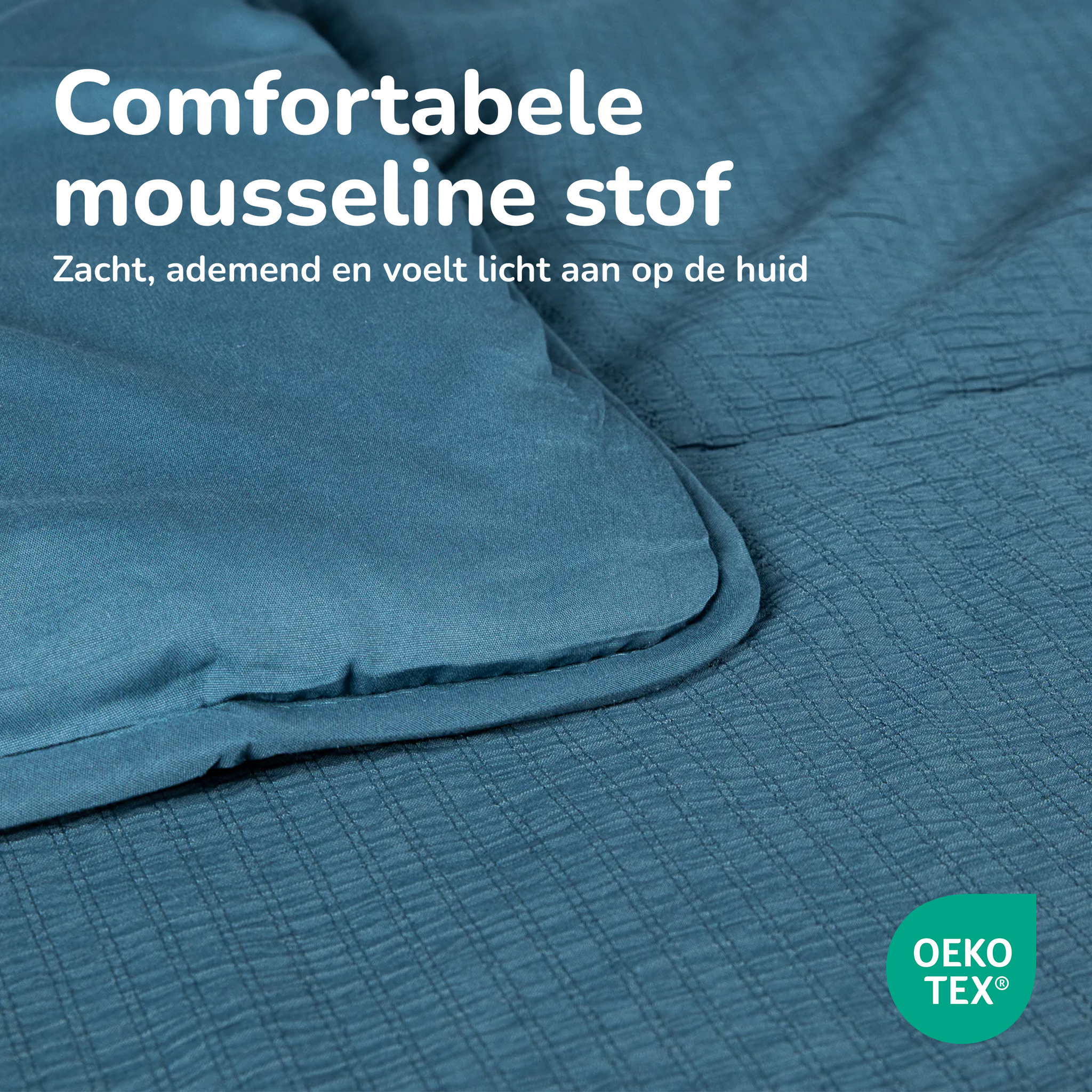 Decoware Easy dekbed zonder overtrek inclusief kussensloop - Mousseline - Petrol