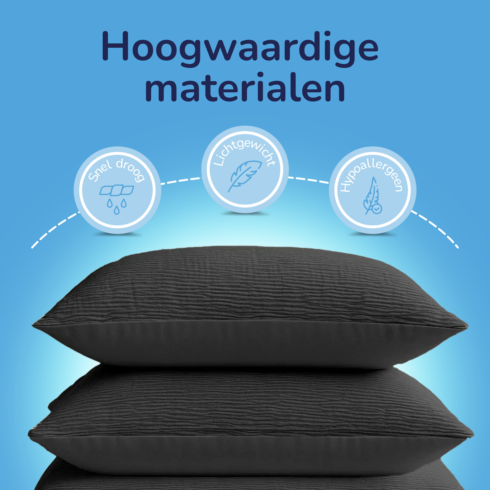 Decoware Easy dekbed zonder overtrek inclusief kussensloop - Mousseline - Antraciet