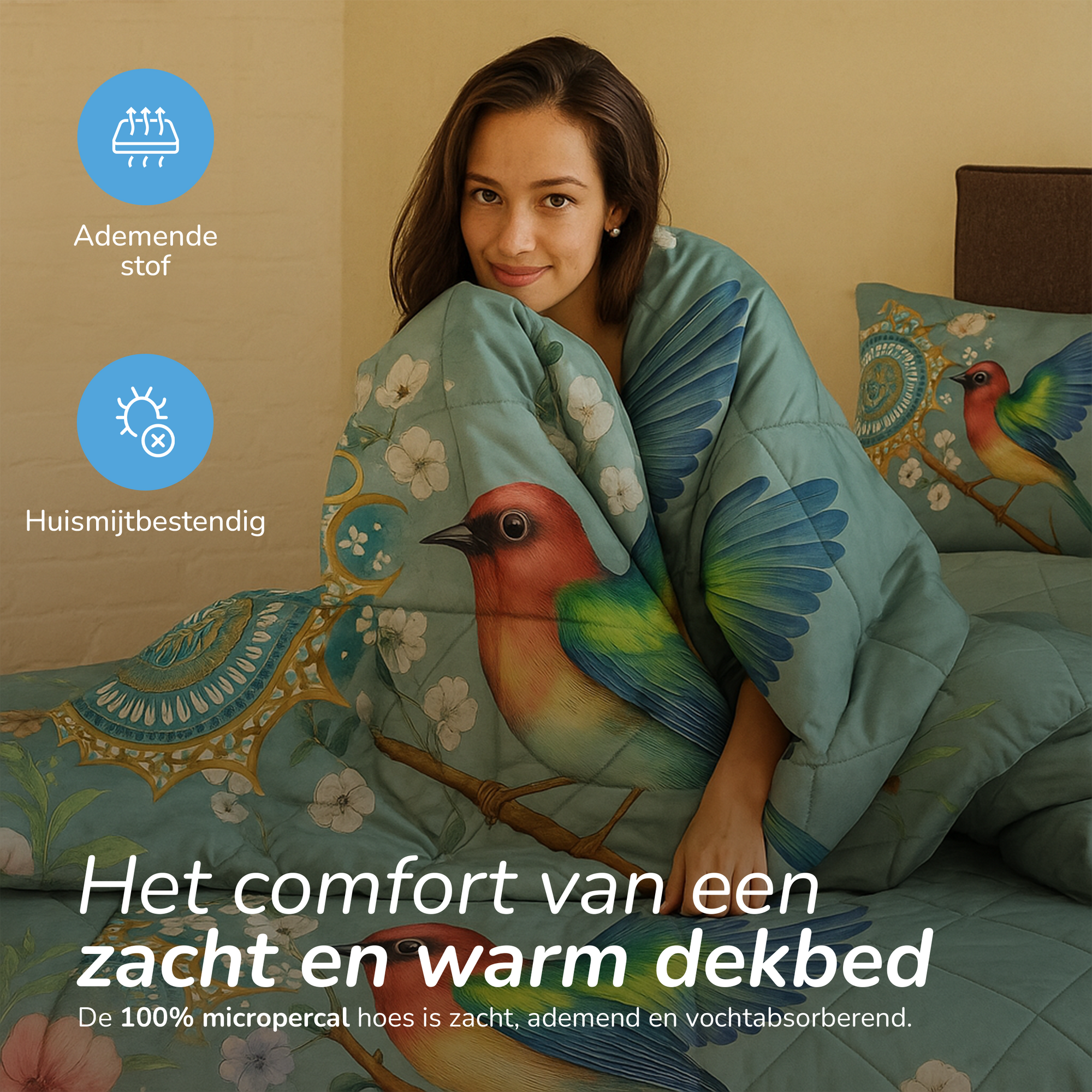 Decoware dekbed zonder overtrek inclusief kussensloop - Whispering Breeze - microvezel