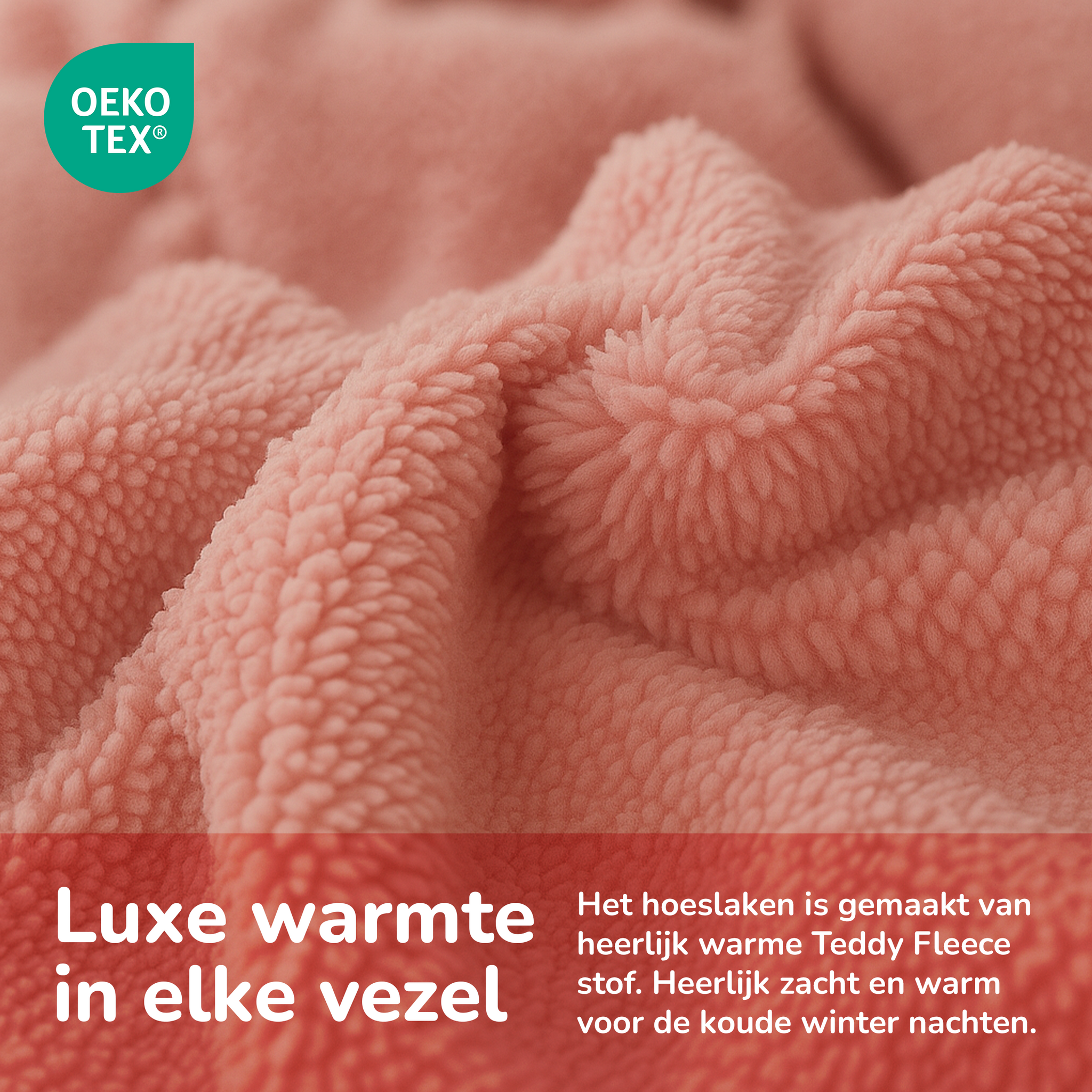 Teddy fleece hoeslaken - roze