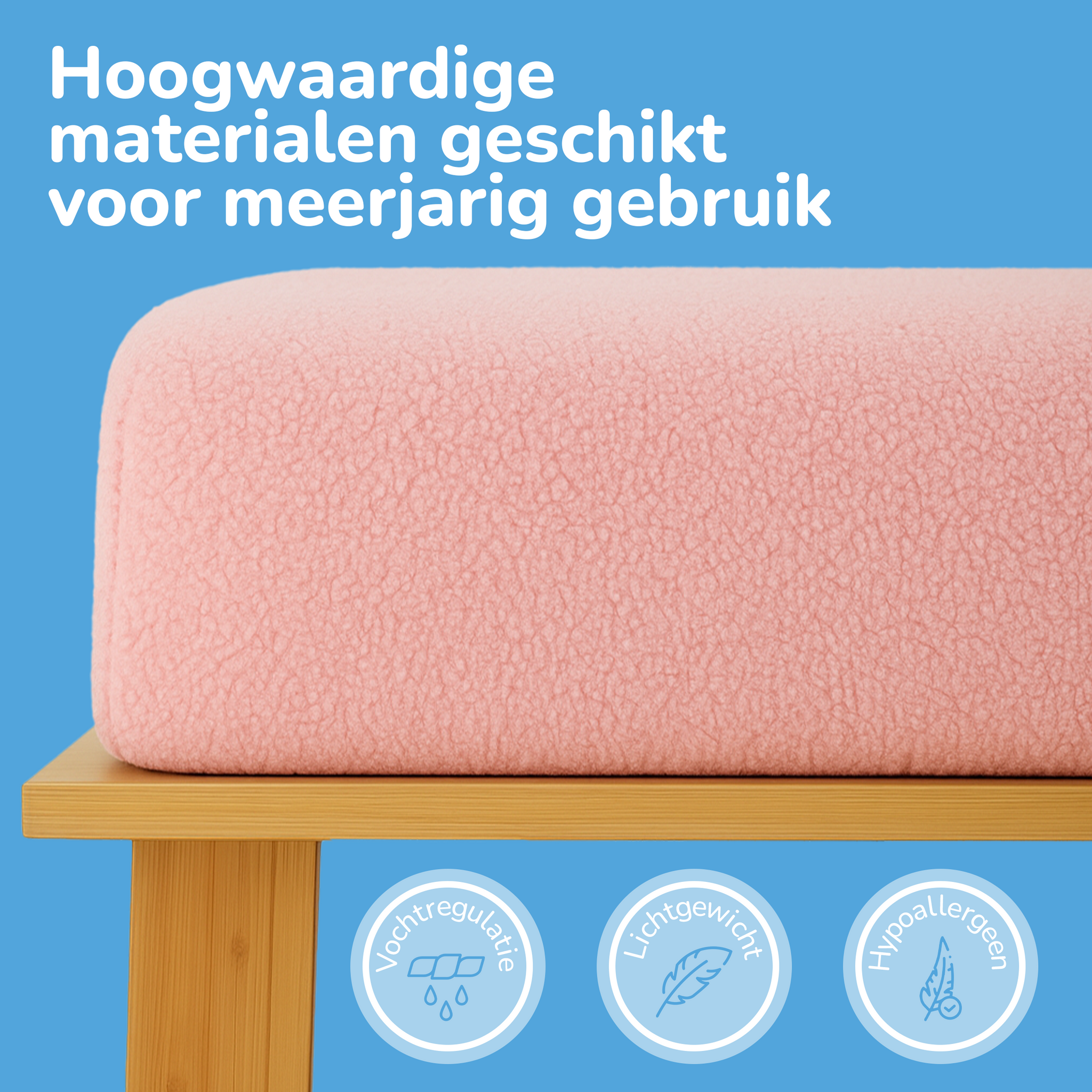 Teddy fleece hoeslaken - roze