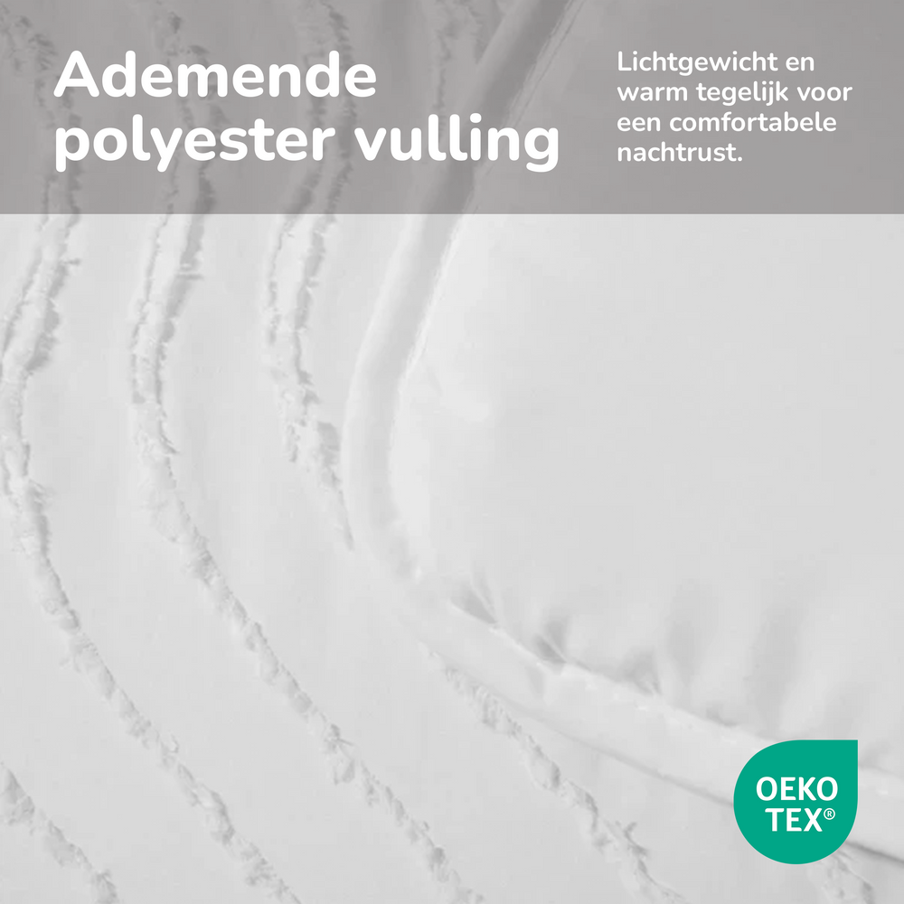 Decoware dekbed zonder overtrek incl. kussensloop - Tufted Waves - off white