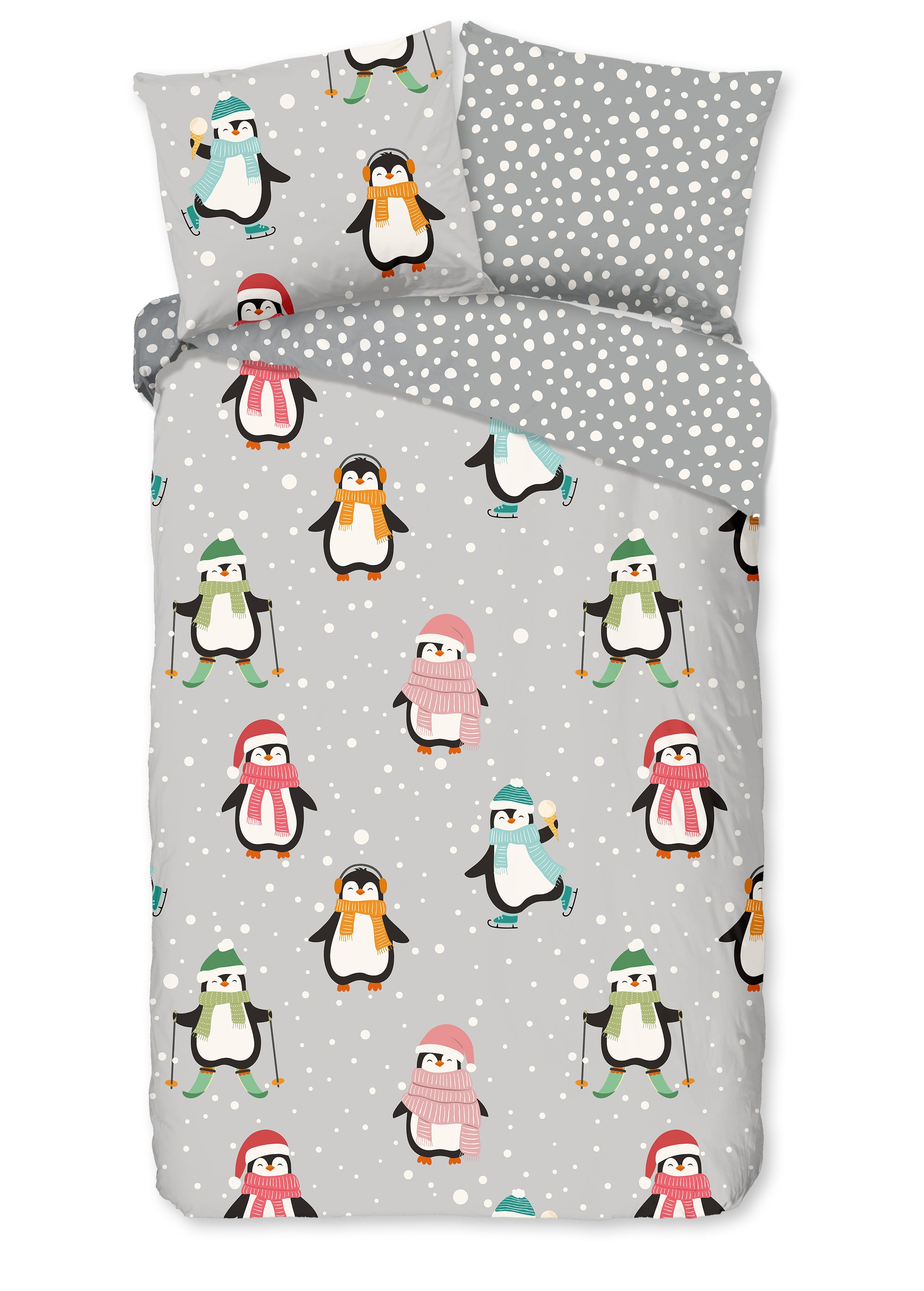 Good morning dekbedovertrek Liam pinguin - katoen - eenpersoons (140x220 + 60x70 cm)