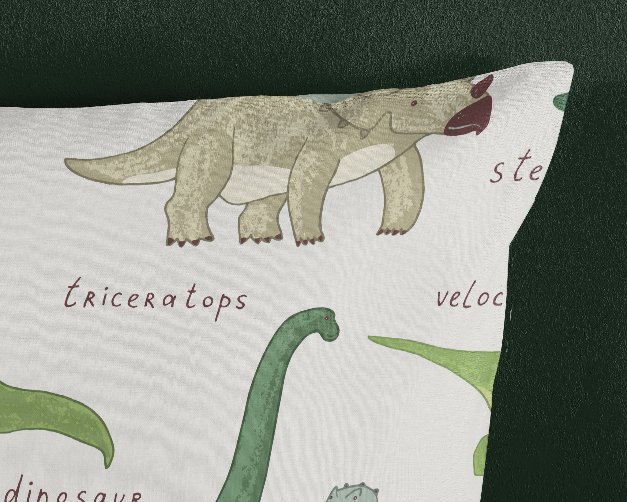 Good morning dekbedovertrek Beata dino - groen - katoen - eenpersoons (140x220 + 60x70 cm)
