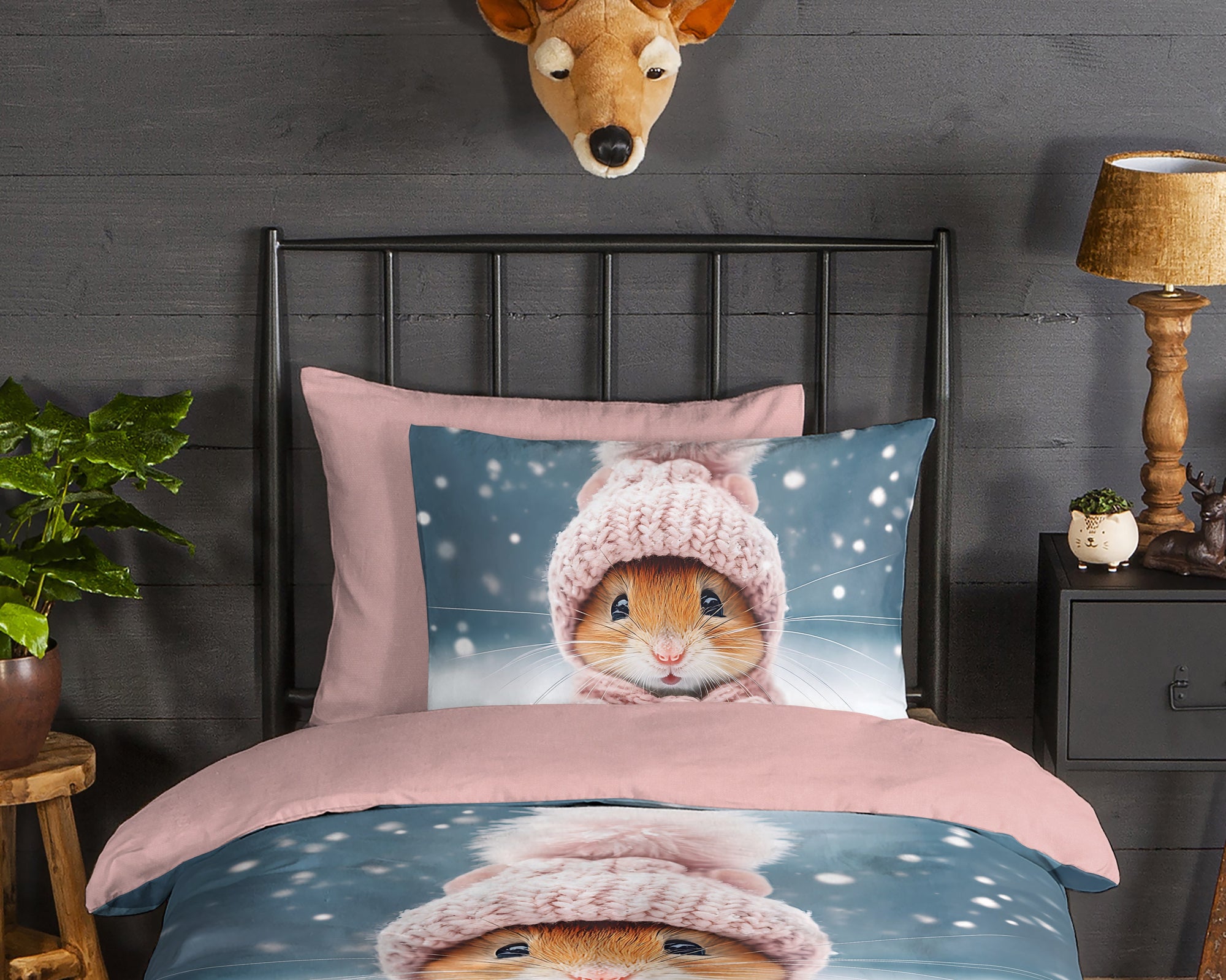 Good morning dekbedovertrek Sofia - flanel - eenpersoons (140x220 + 60x70 cm)