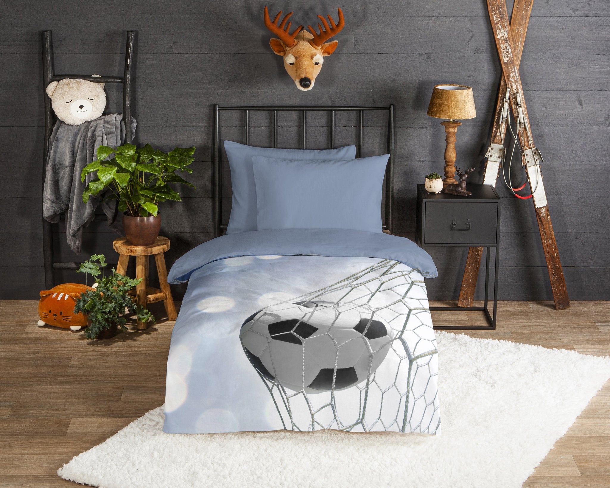 Good morning dekbedovertrek Tijmen - flanel - eenpersoons (140x220 + 60x70 cm)