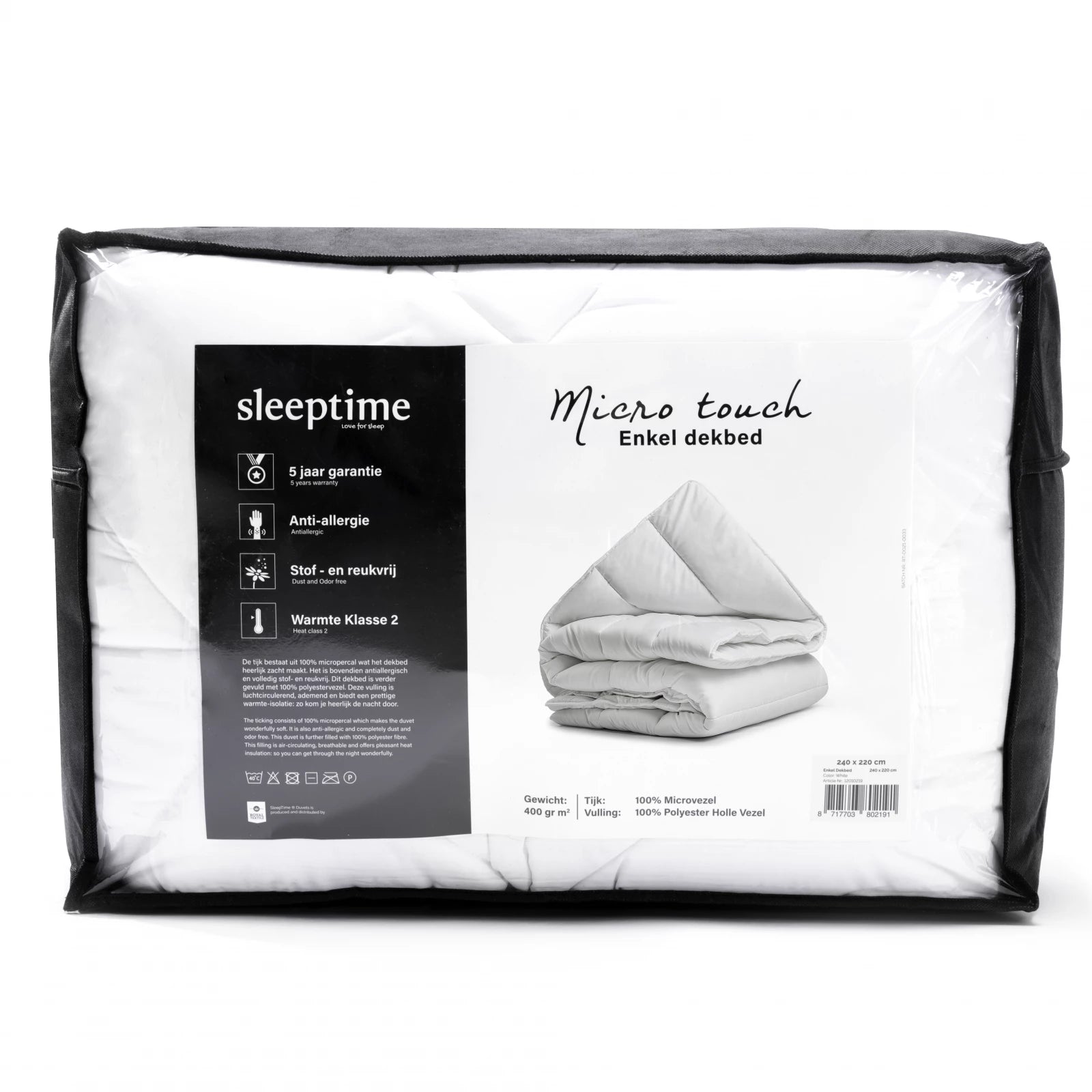 Micro Touch Enkel Dekbed | 100% Micropercal | Anti‑allergisch Comfort