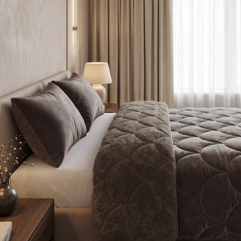 Sleeptime Lazy dekbed zonder overtrek Teddy/Velvet incl. kussensloop - Bruin