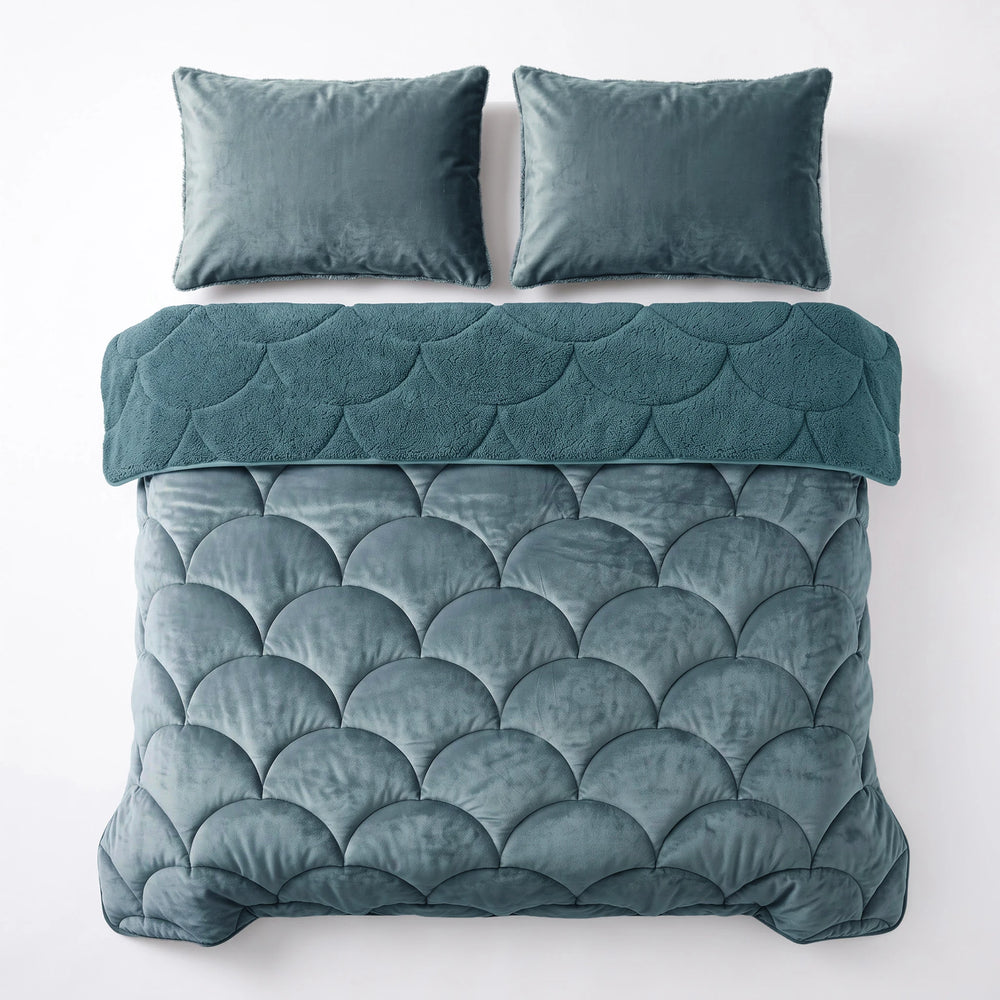 Sleeptime Lazy dekbed zonder overtrek Teddy/Velvet incl. kussensloop - Groen