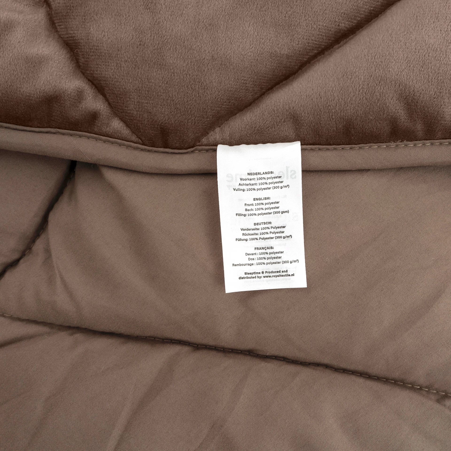 Sleeptime Lazy Velvet dekbed zonder overtrek inclusief kussensloop - Taupe/Bruin