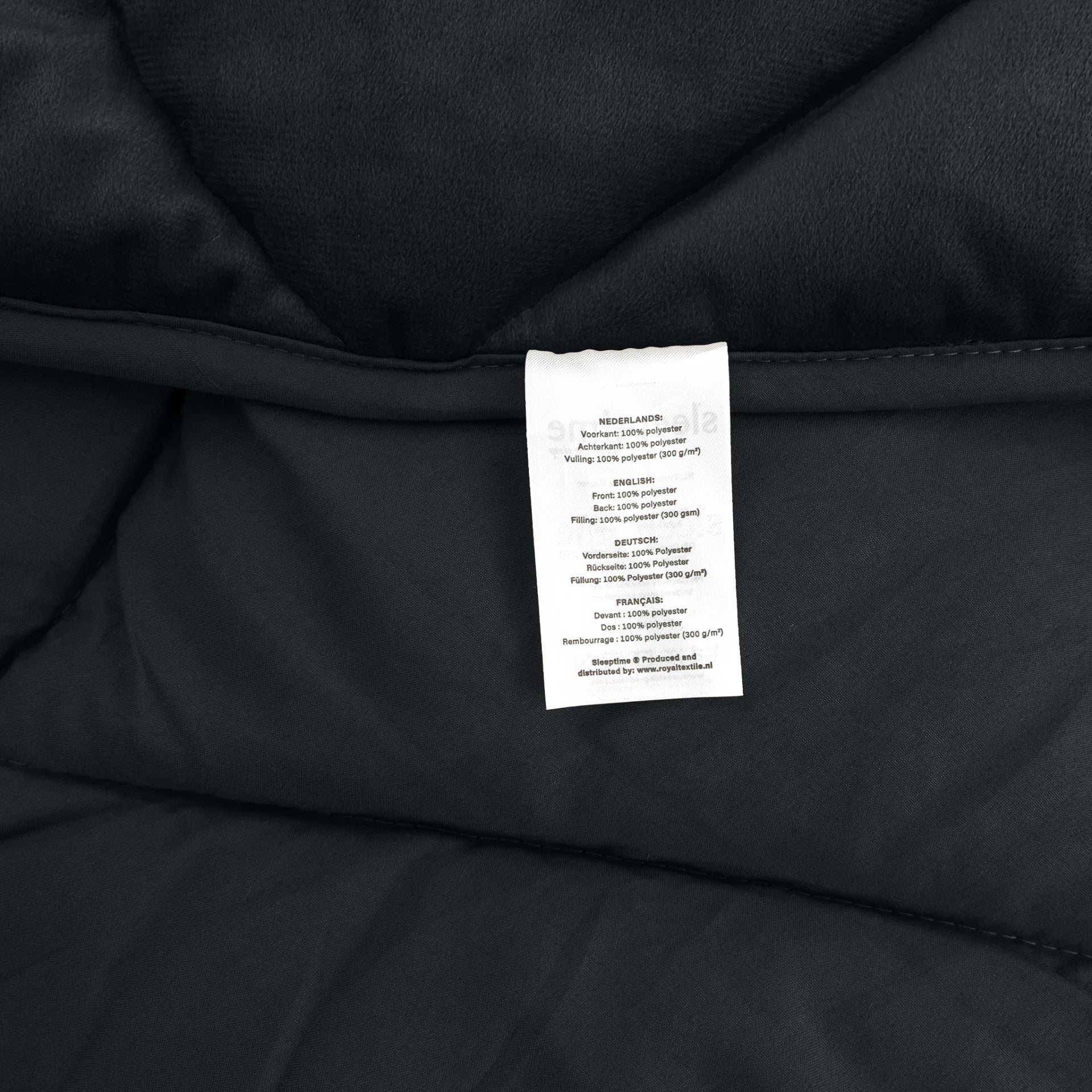 Sleeptime Lazy Velvet dekbed zonder overtrek - inclusief kussensloop - Zwart