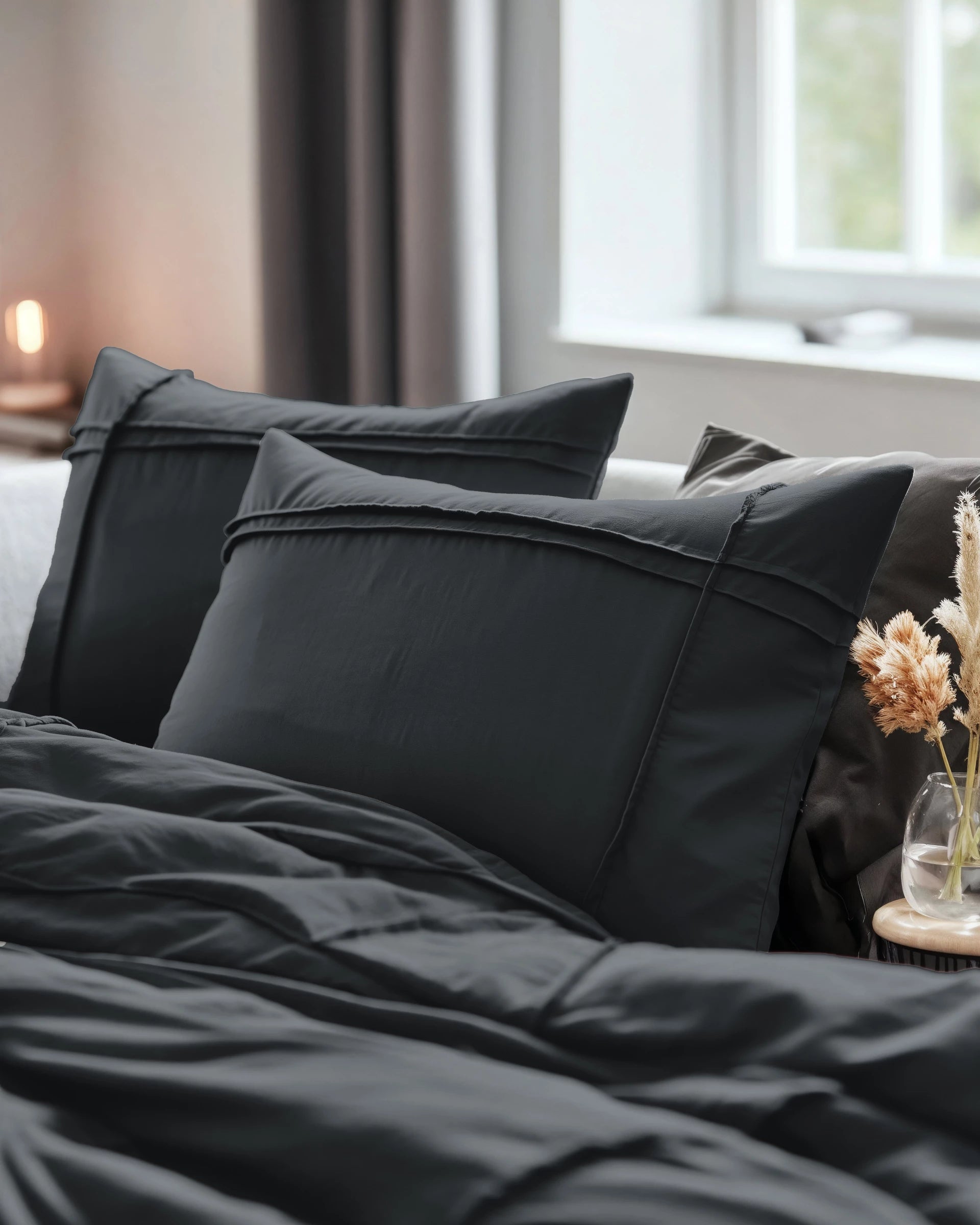 Sleeptime dekbedovertrek Washed Tufted - Antraciet - Microvezel
