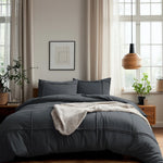 Sleeptime dekbedovertrek Washed Tufted - Antraciet - Microvezel