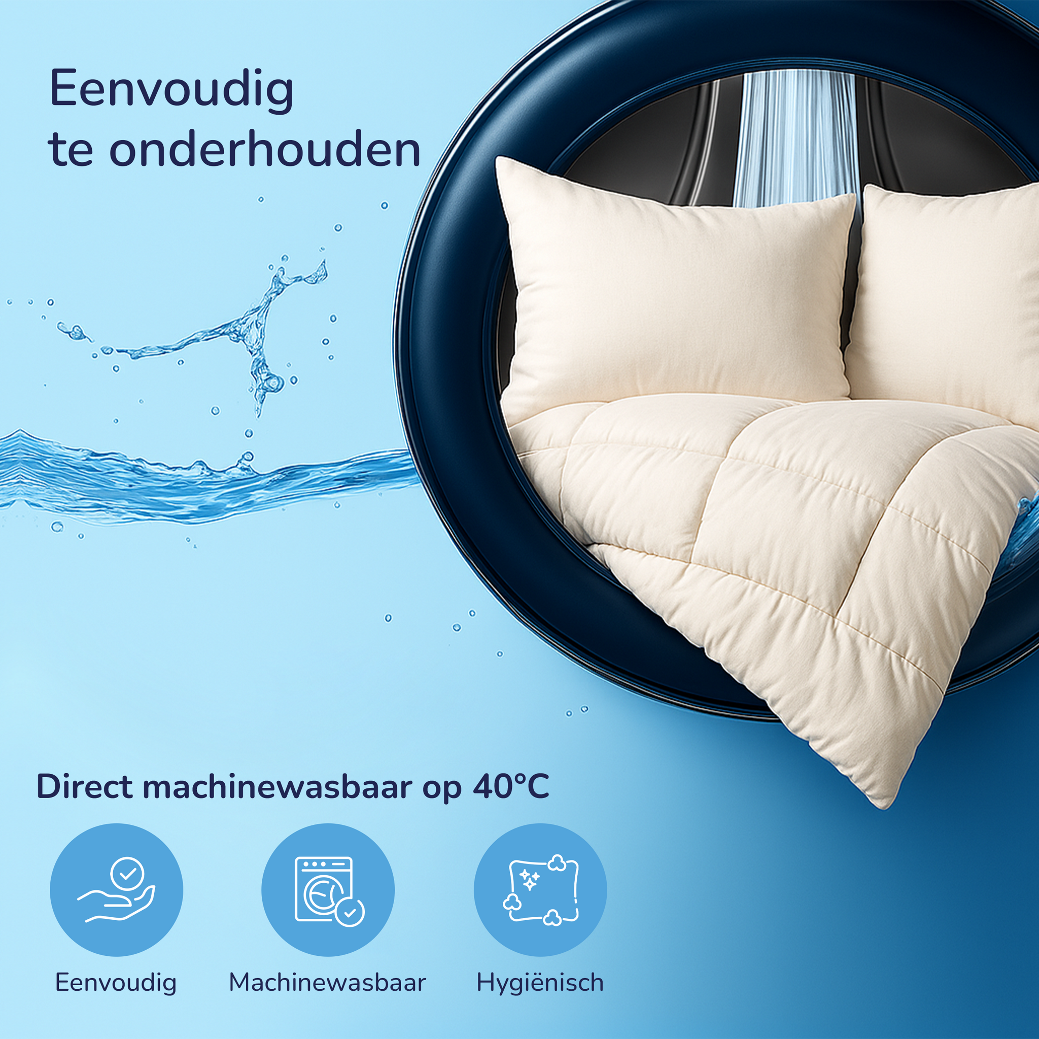 Decoware Easy dekbed zonder overtrek inclusief kussensloop - Mousseline - zand