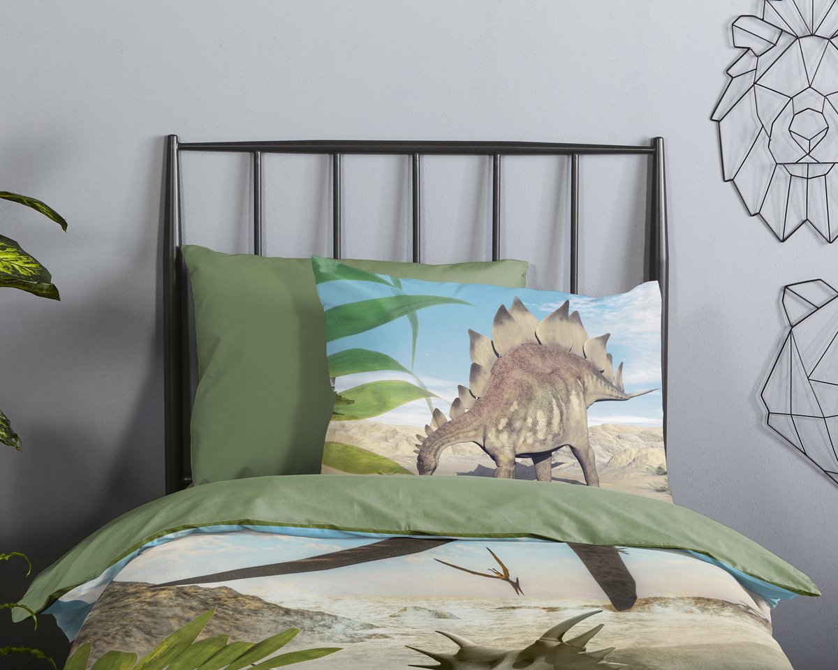 ZouZou dekbedovertrek Dinoworld - katoen - eenpersoons (140x220 + 60x70 cm)