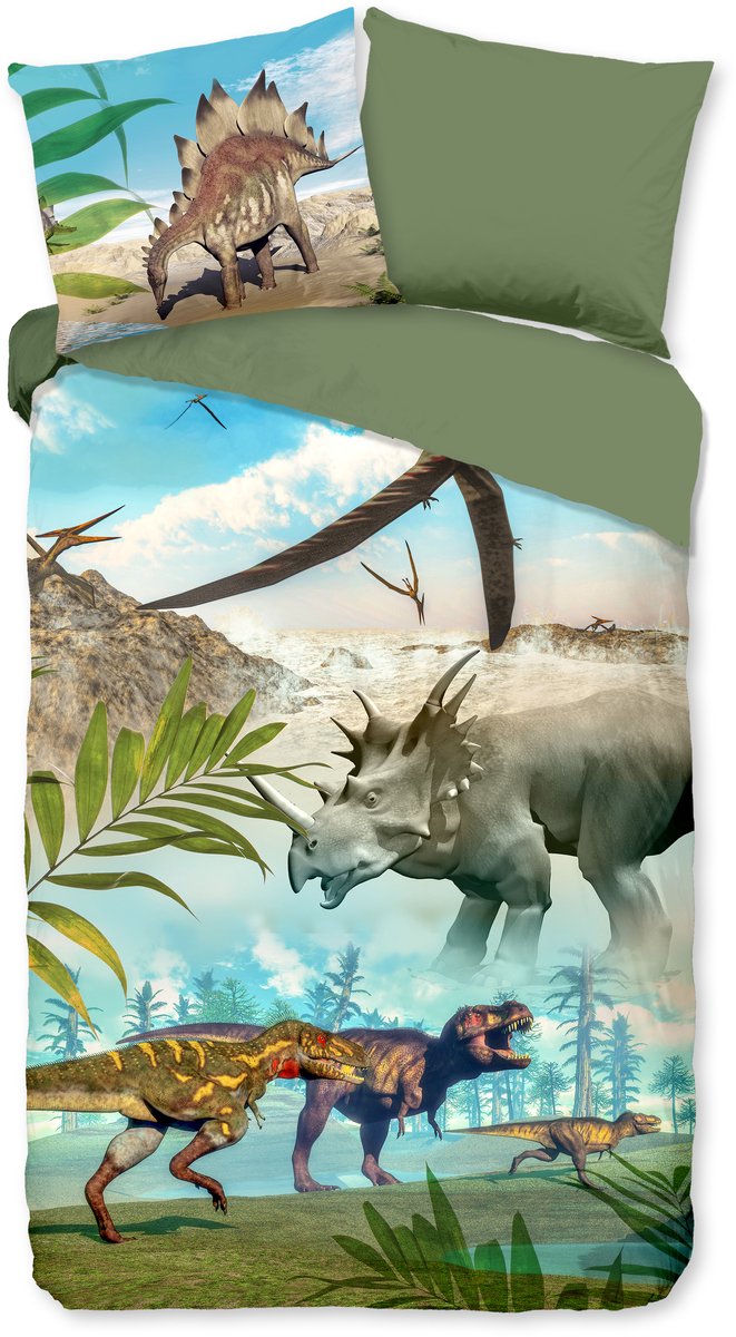 ZouZou dekbedovertrek Dinoworld - katoen - eenpersoons (140x220 + 60x70 cm)