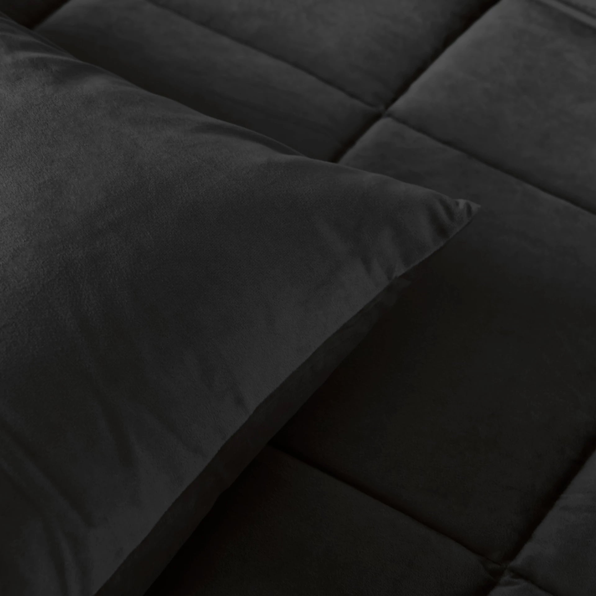 All in one lazy dekbed velvet - Dekbed en overtrek in 1 - Zwart