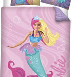 Barbie kinderdekbedovertrek Zeemeermin - katoen - 1-persoons (140x200 + 65x65 cm)