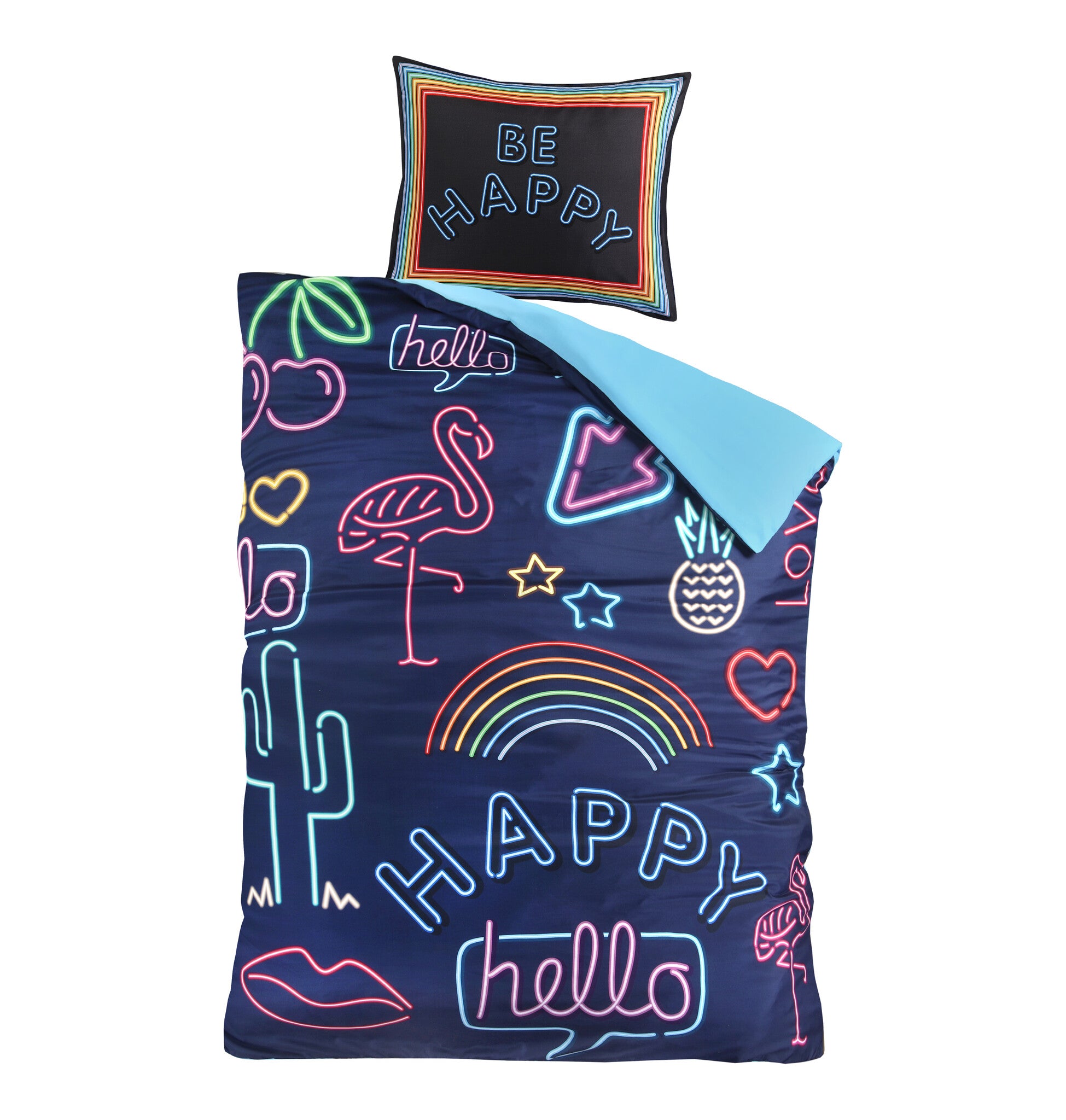 Decoware dekbedovertrek Neon Be Happy - microvezel