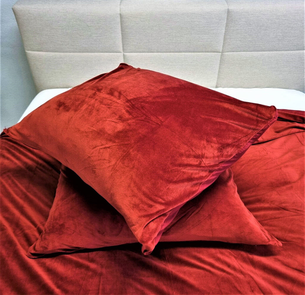 Beau Maison dekbedovertrek - rood - Velvet - 1-persoons (140x220 + 60x70cm)