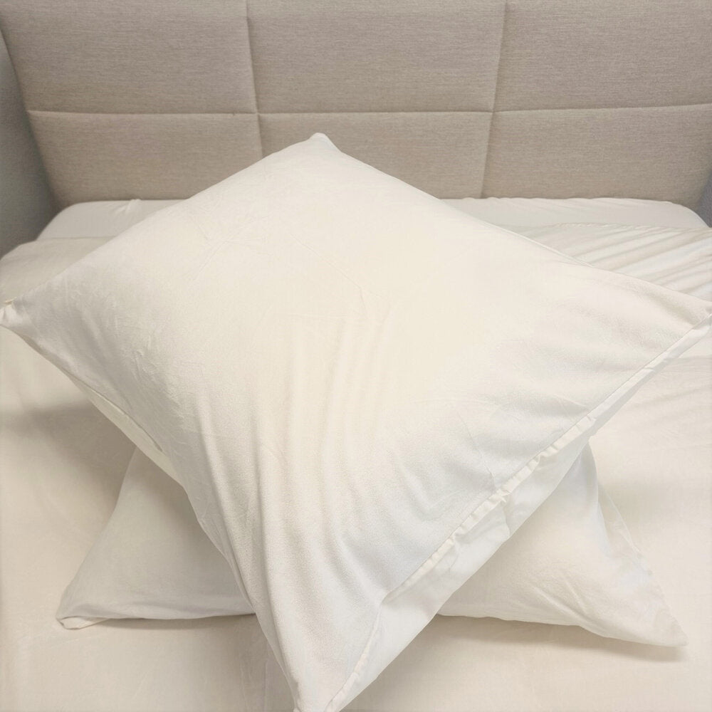 Velvet dekbedovertrek - parelwit - 2-persoons (200x220 + 2st 60x70cm)