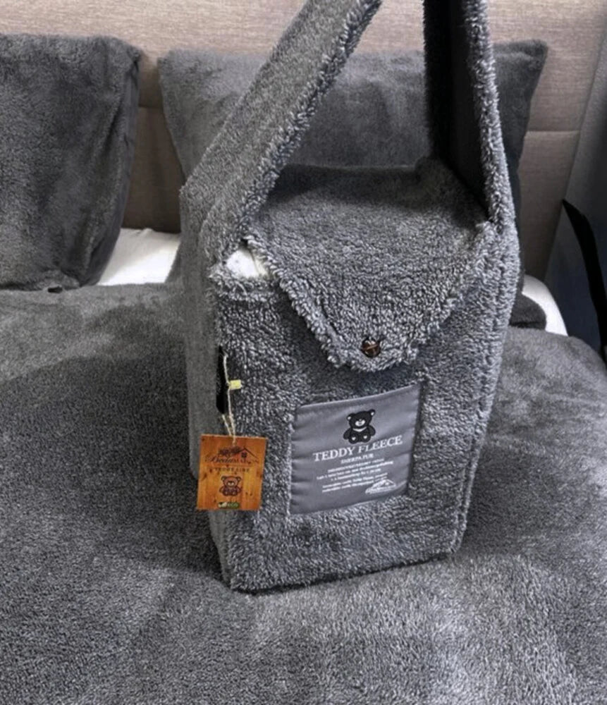 Teddy fleece dekbedovertrek onderkant microvezel - Grijs