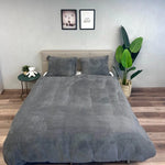 Teddy fleece dekbedovertrek onderkant microvezel - Grijs