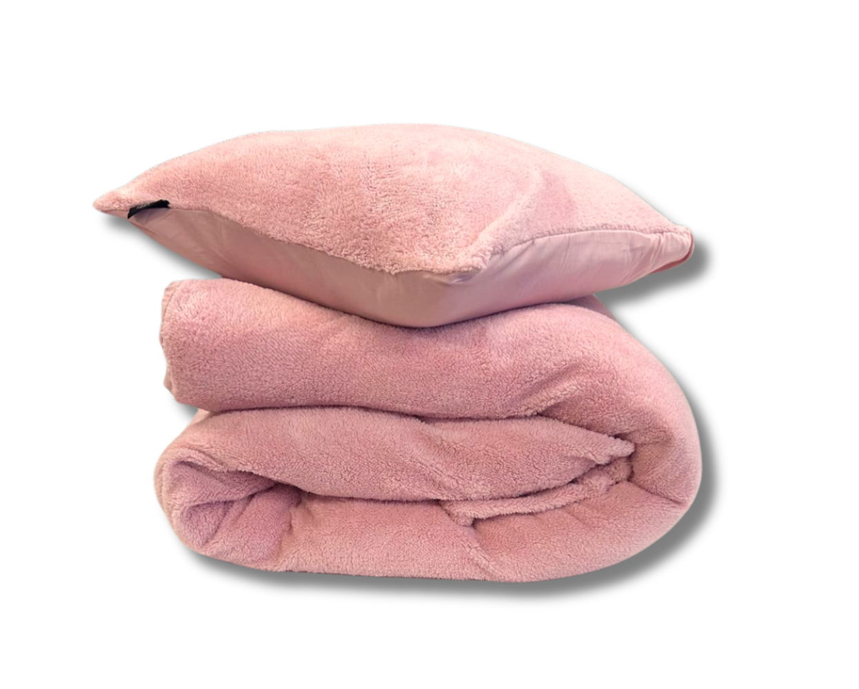 Teddy fleece dekbedovertrek onderkant microvezel - Roze