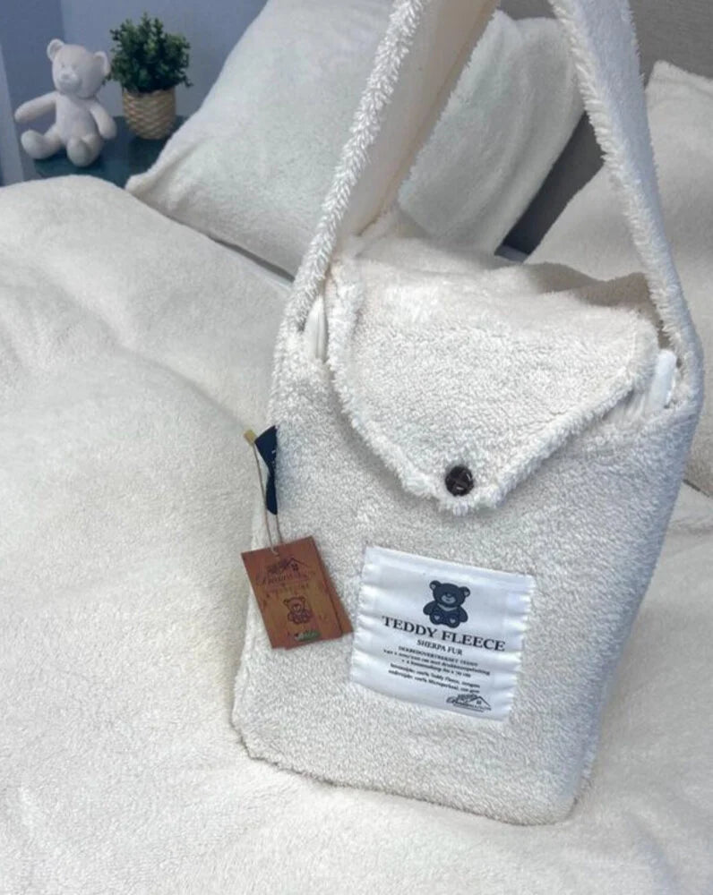 Teddy fleece dekbedovertrek onderkant microvezel - parelwit